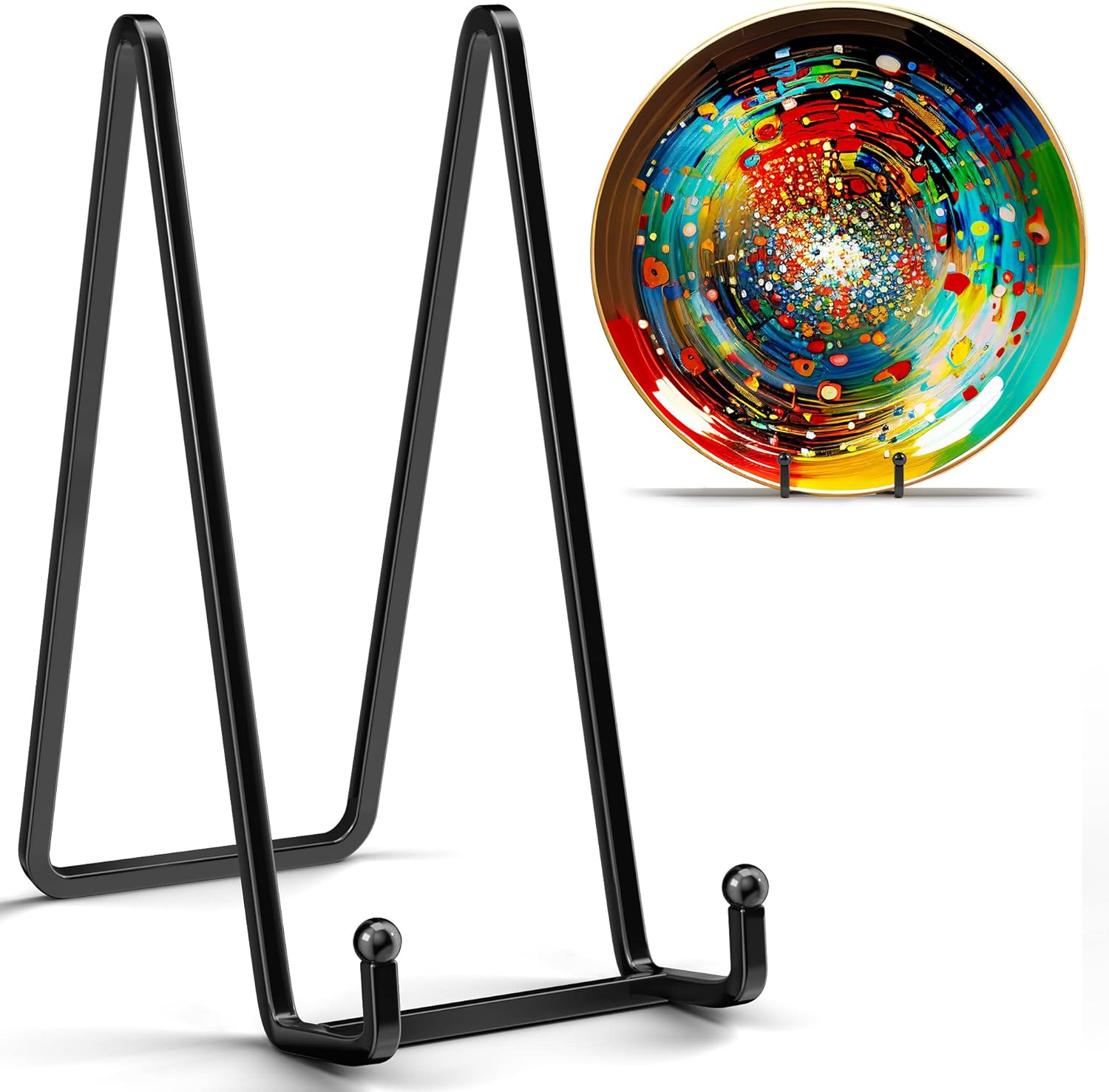3 Pack 8 Inch Plate Stands for Display - Heavy Duty Metal Easel Holder