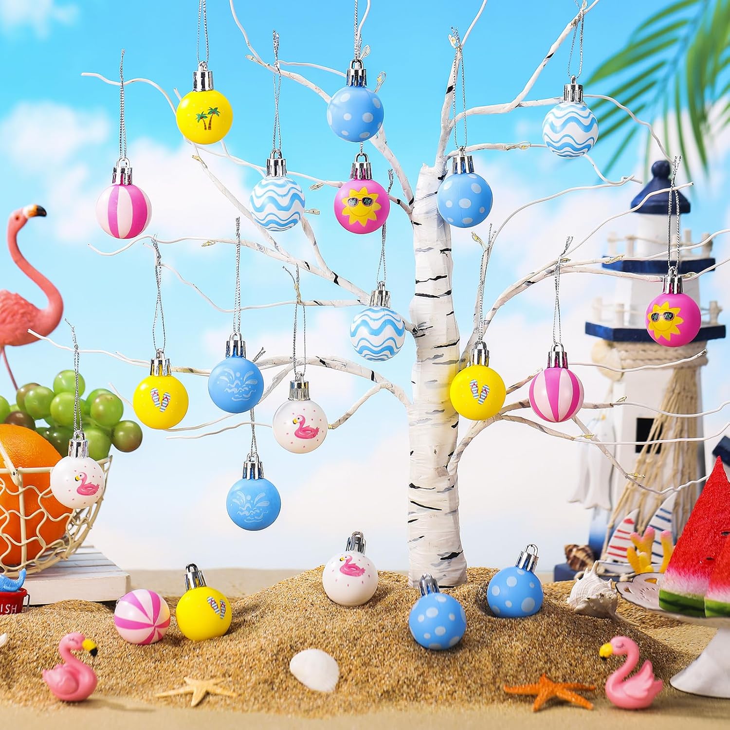 HyDren 40 Pcs Tropical Hanging Tree Decorations