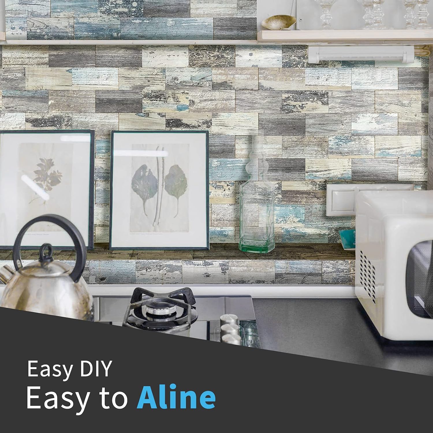 Art3d 10-Sheet Peel and Stick Backsplash Tiles in Spruce Grey Rustic