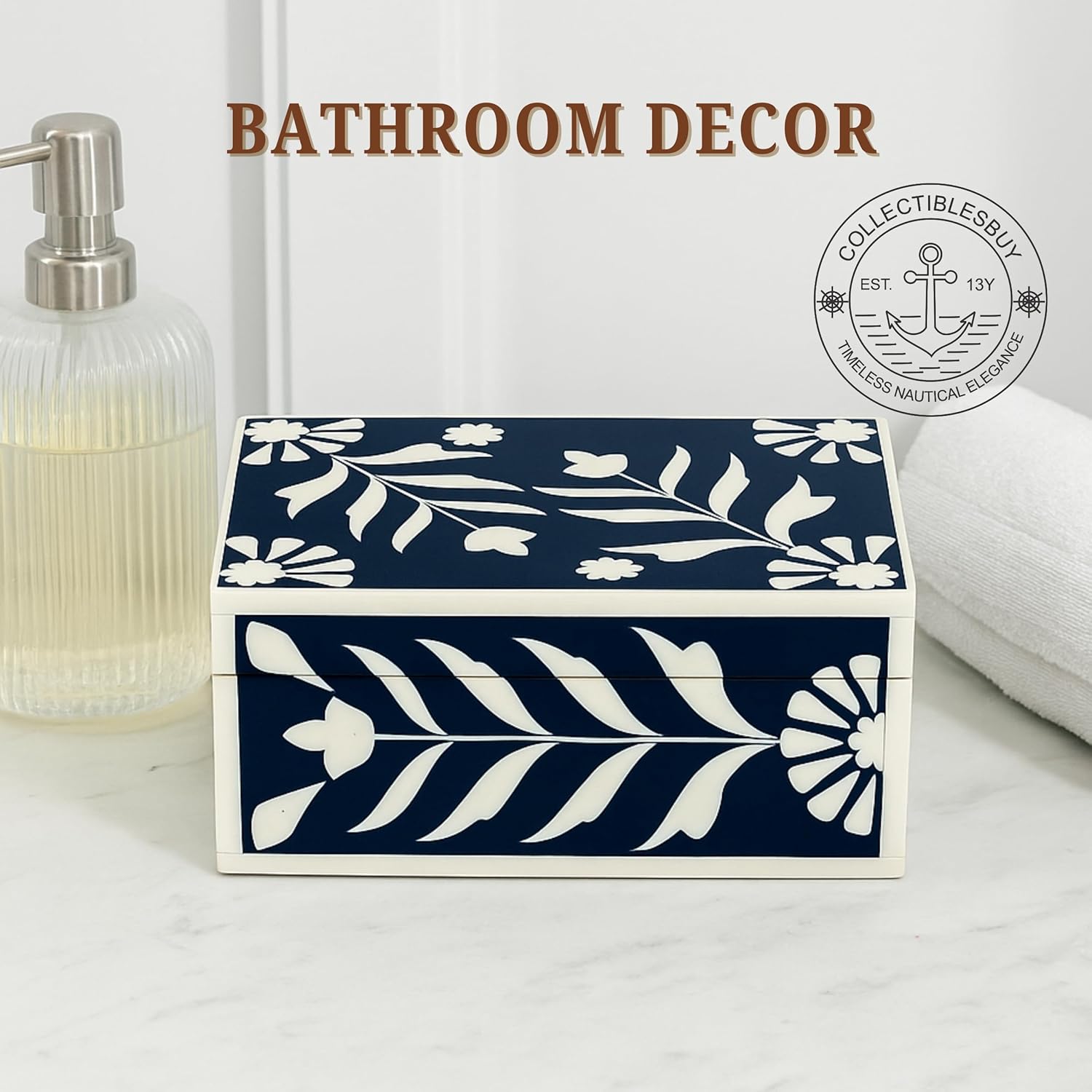 Vintage Look Handmade Bone Inlay Decorative Storage Box