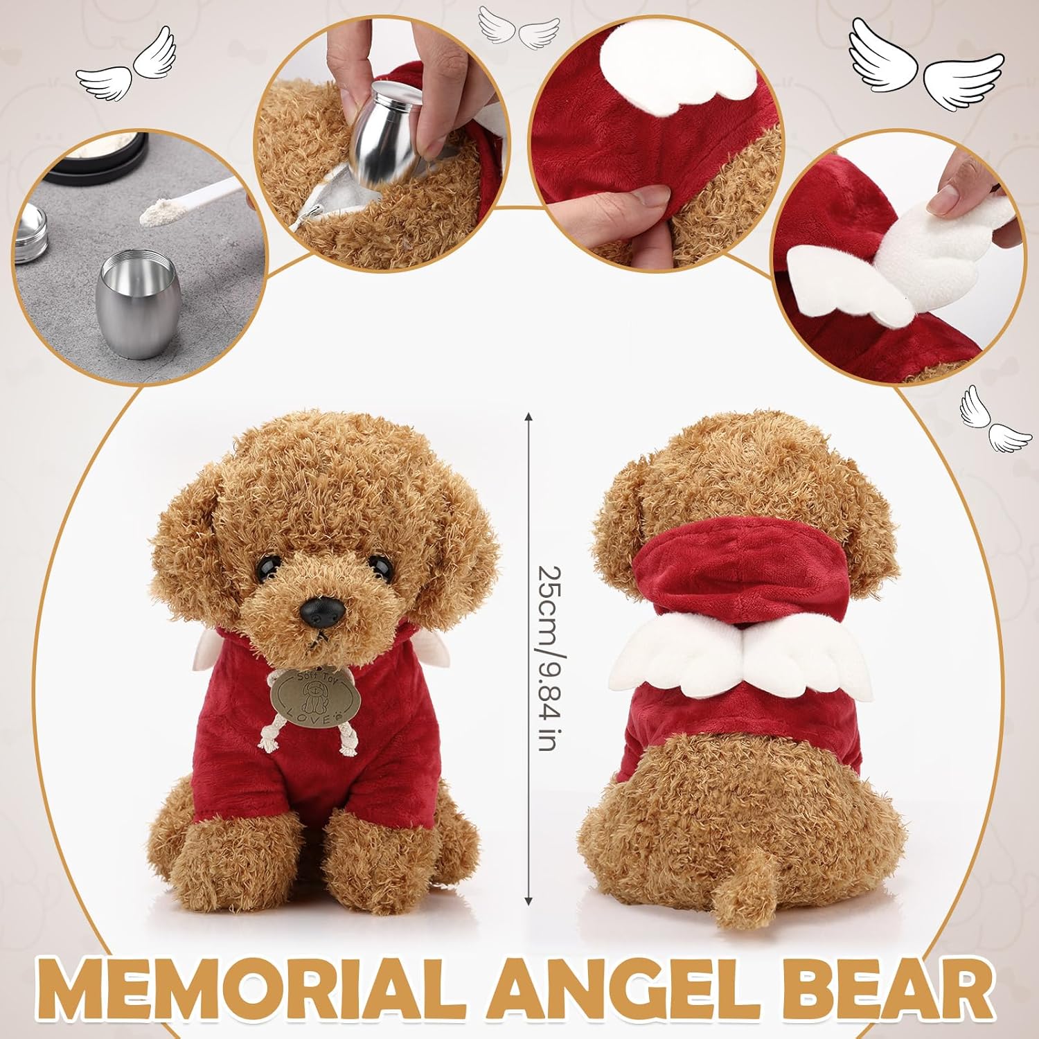 Shappy 2 Set Angel Dog Urn Memorial Keepsake