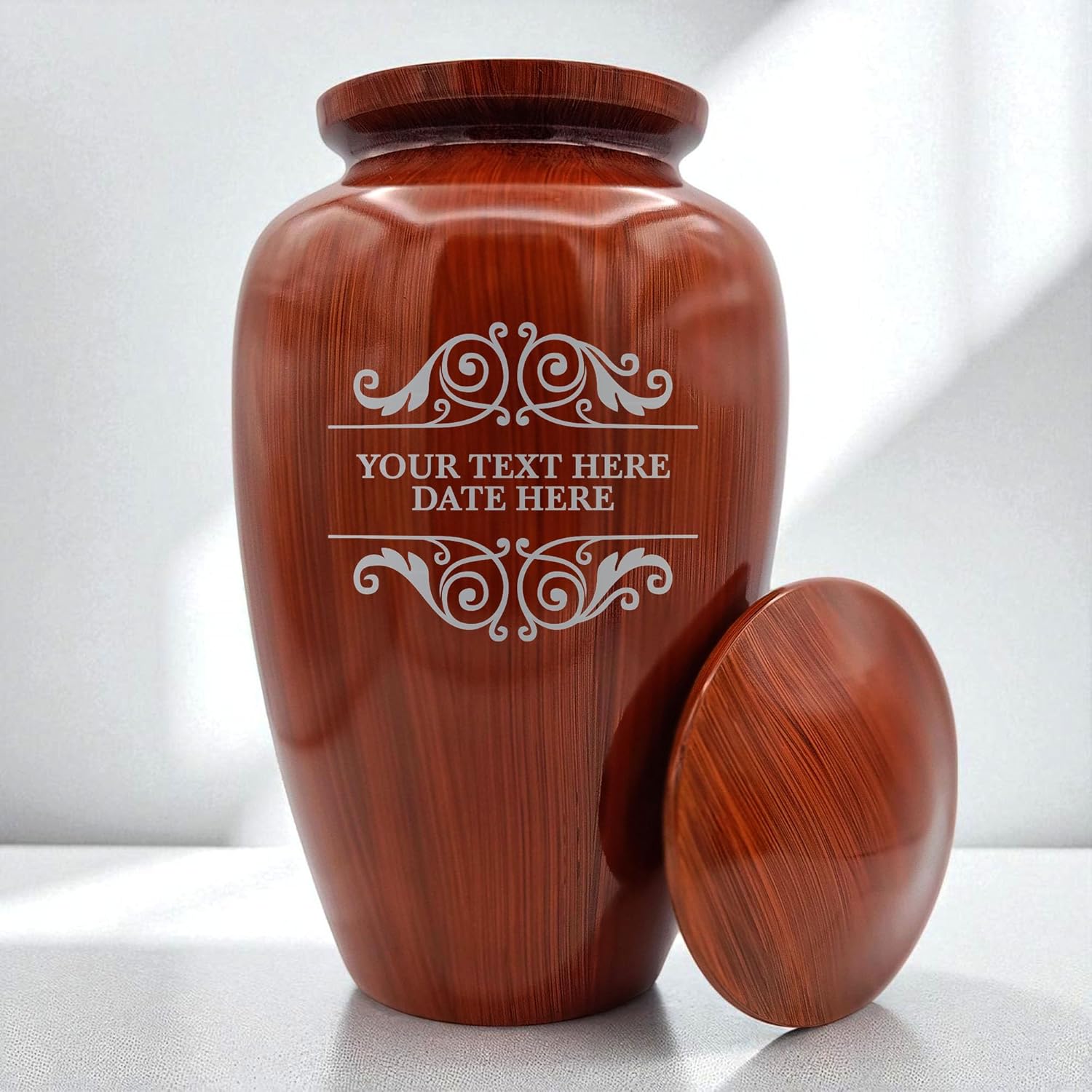 Custom Cremation Urn with Painted Wood Finish