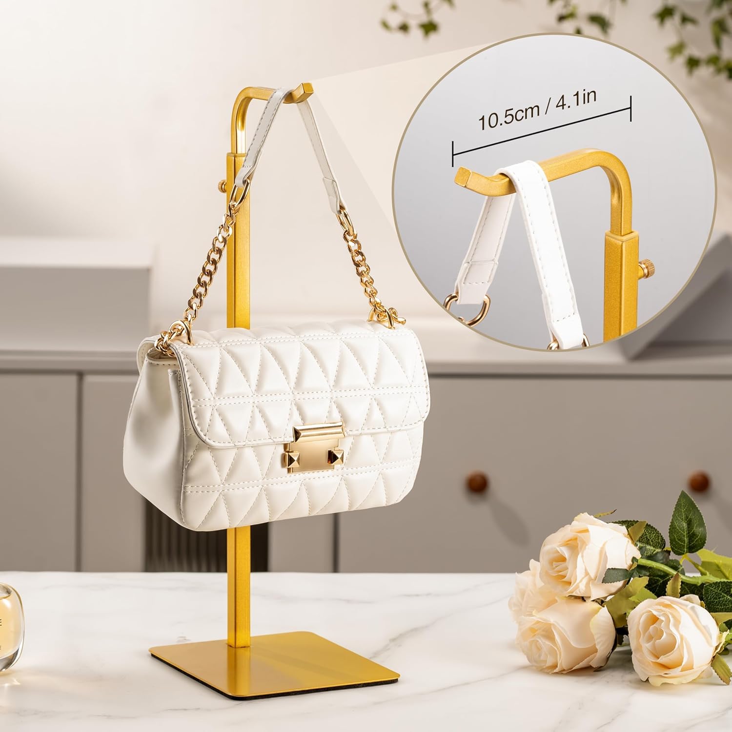 Gold Purse Holder Display Stand for Bags and Wreaths