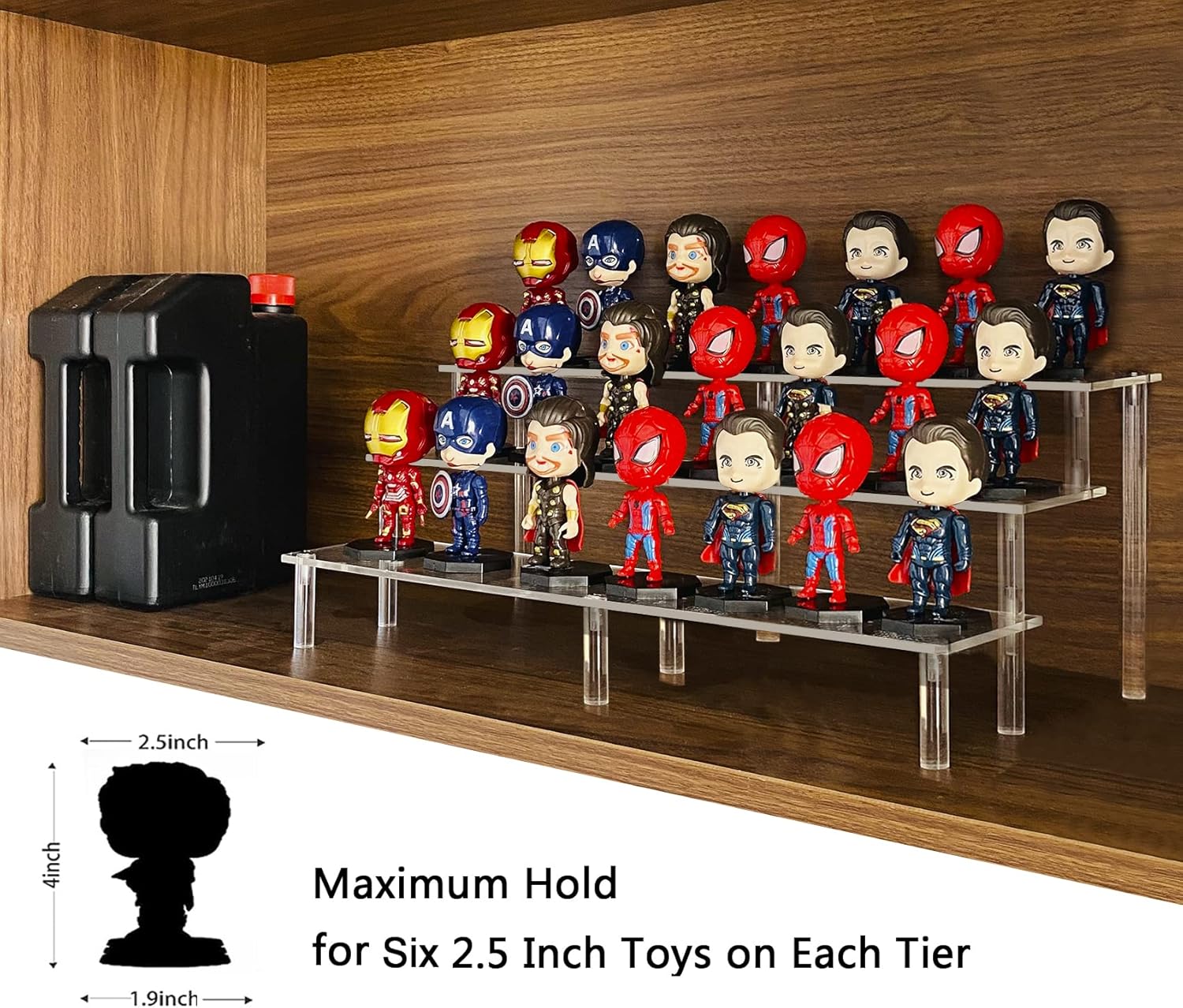 AZEAM 3 Tier Acrylic Display Riser Stand 2 Packs