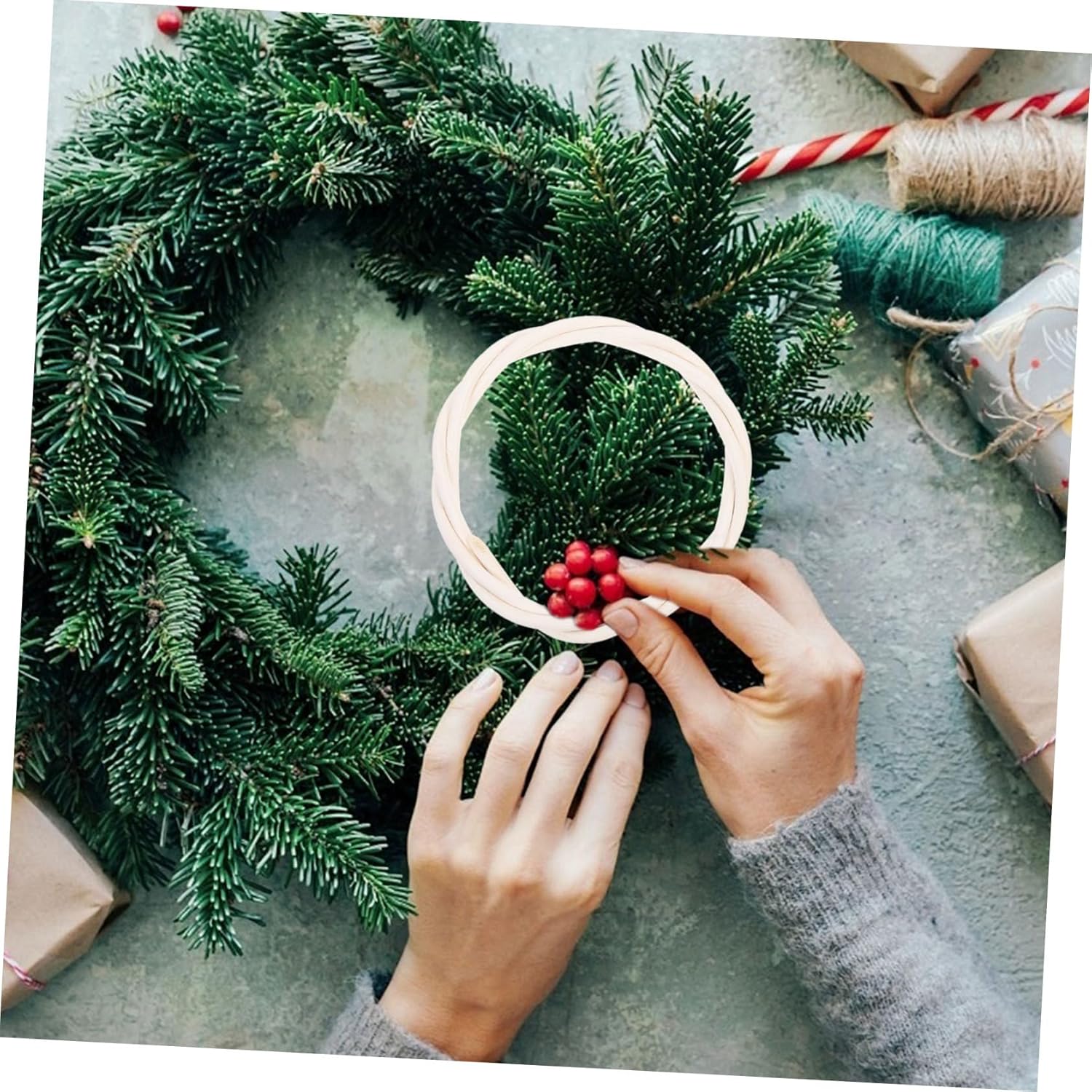 NOLITOY 6pcs Rattan Wreath Crafting Kit for Decorations