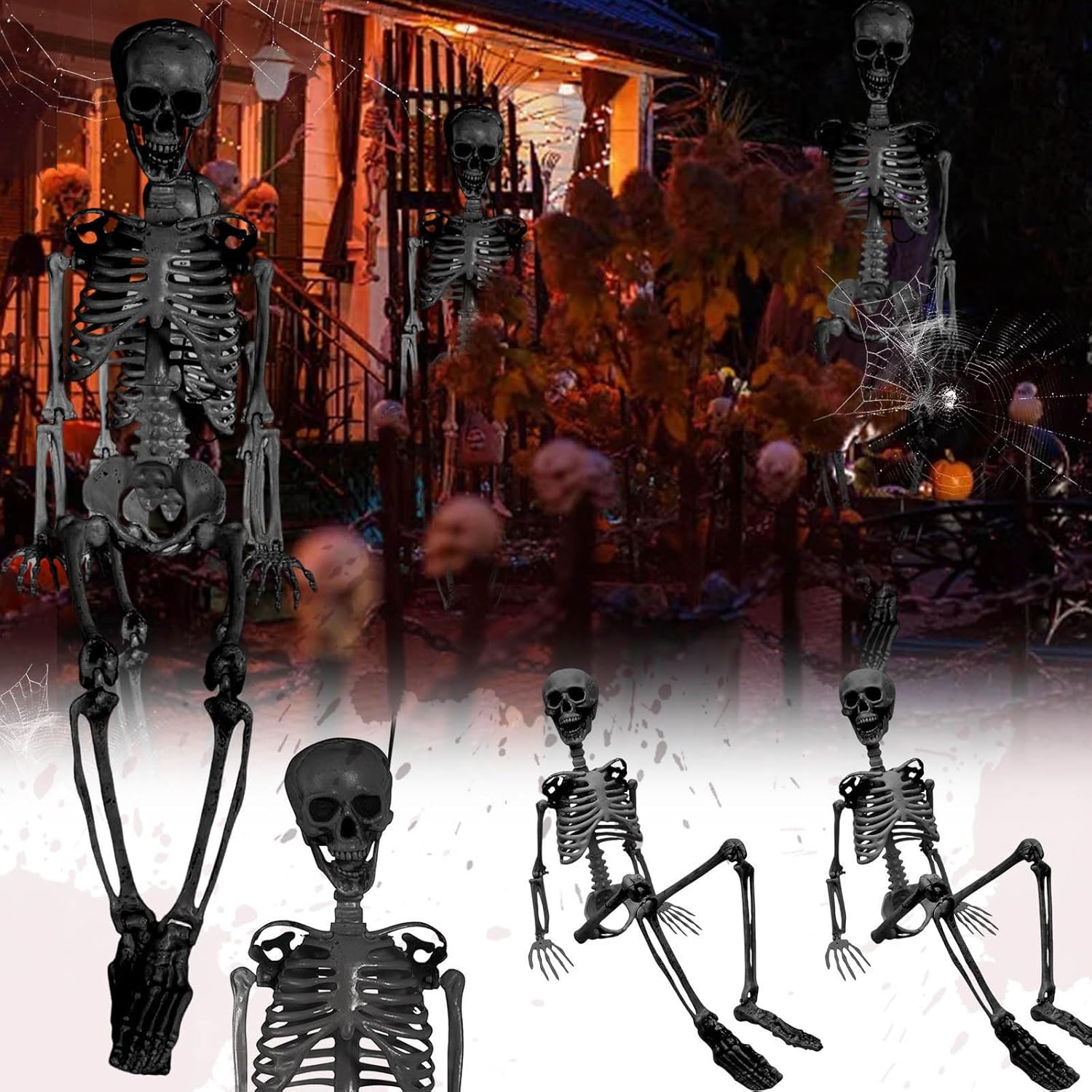 Realistic 3ft Halloween Skeleton Prop with Movable Joints