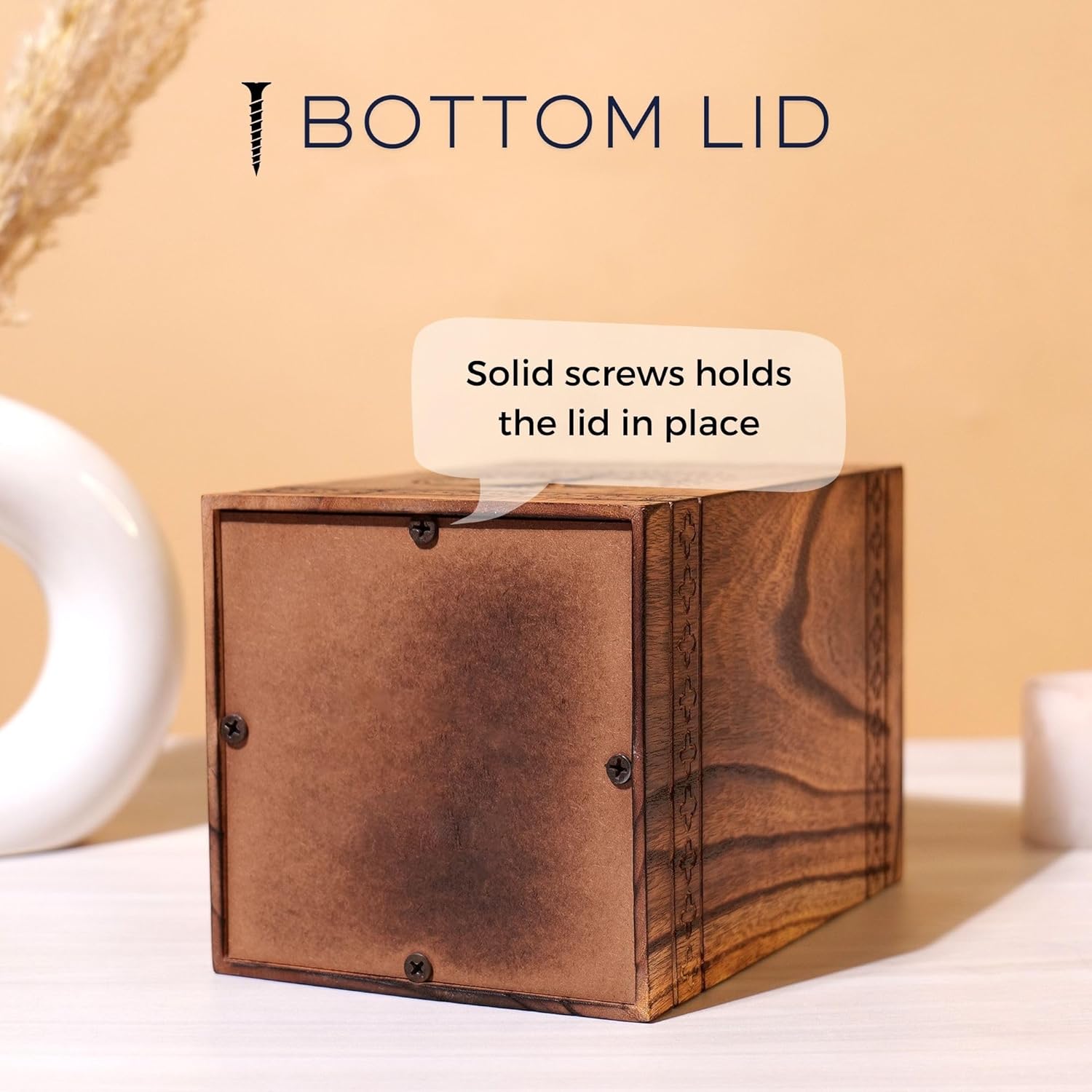 Hashcart Wooden Cremation Urn for Human Ashes 250 Lbs