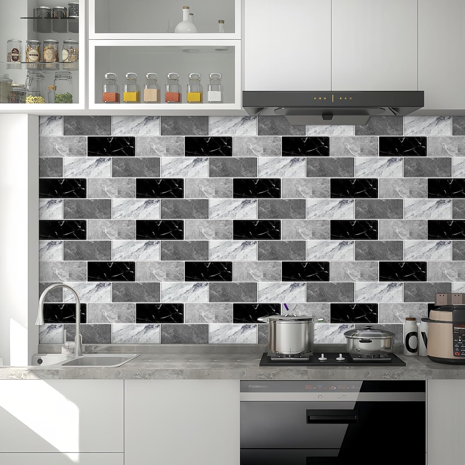 12x12 Inch Marble Peel and Stick Backsplash