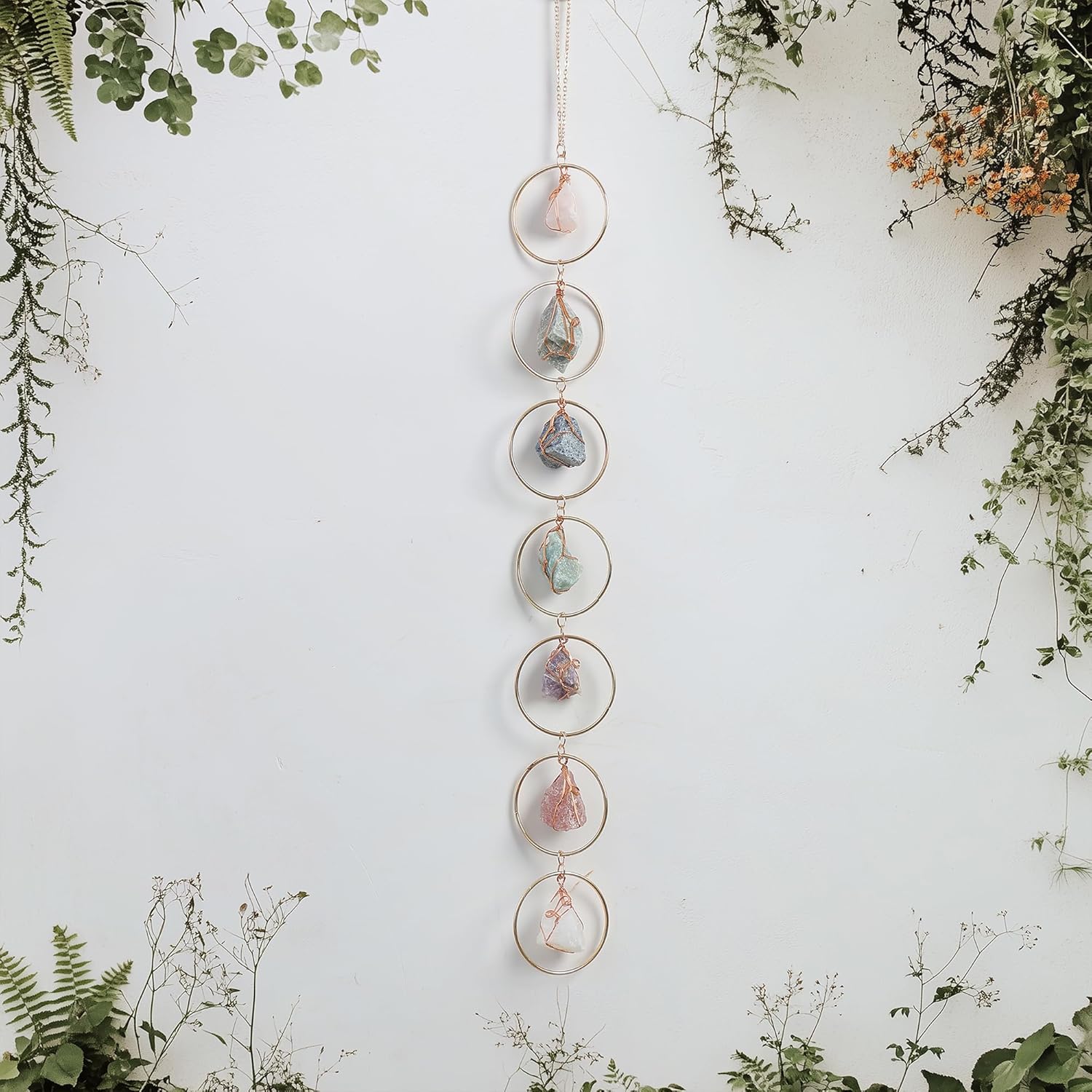 7 Chakra Healing Crystals Wall Hanging Decor