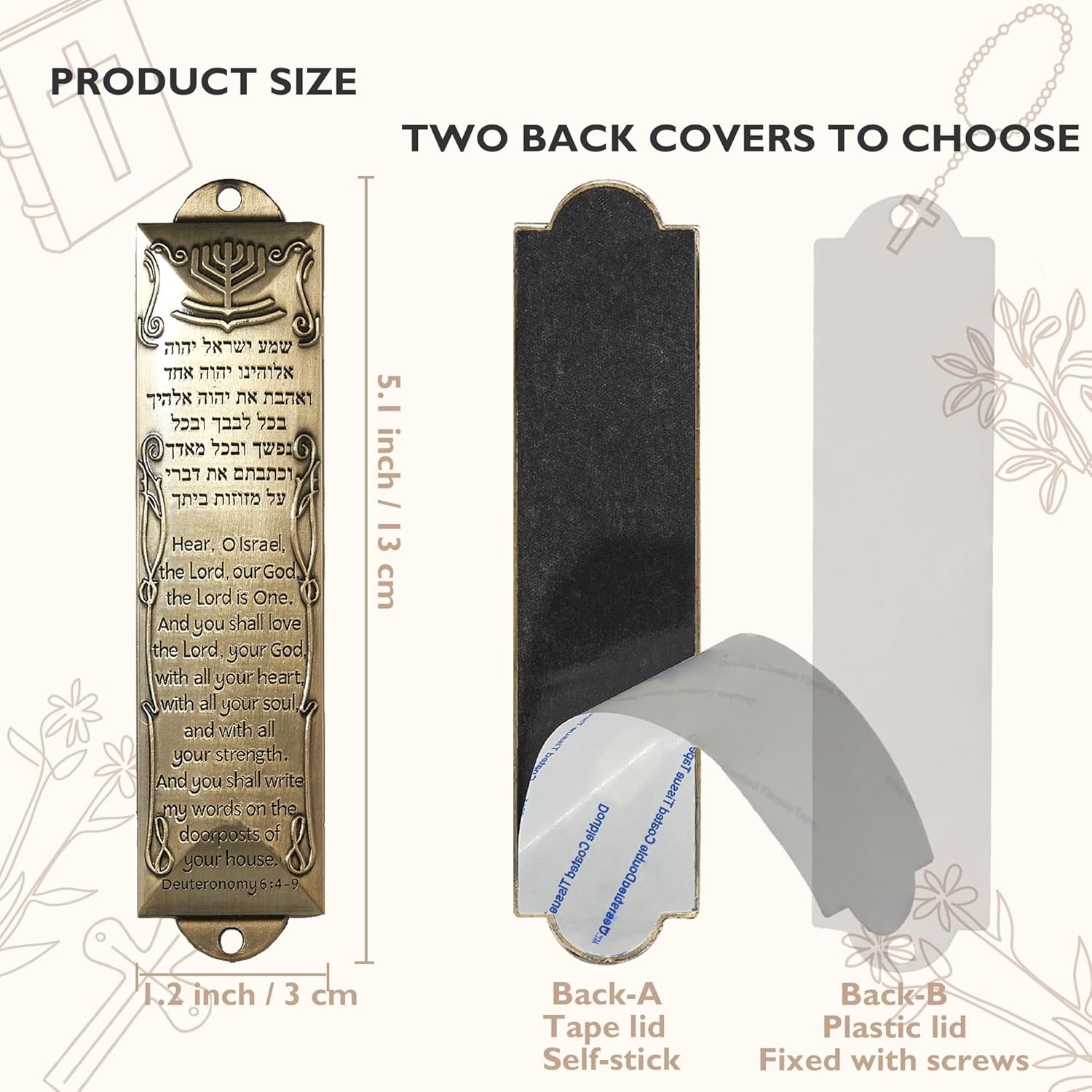 CAMATET Mezuzah Scroll Holder 3Pcs Door Hanging Decor