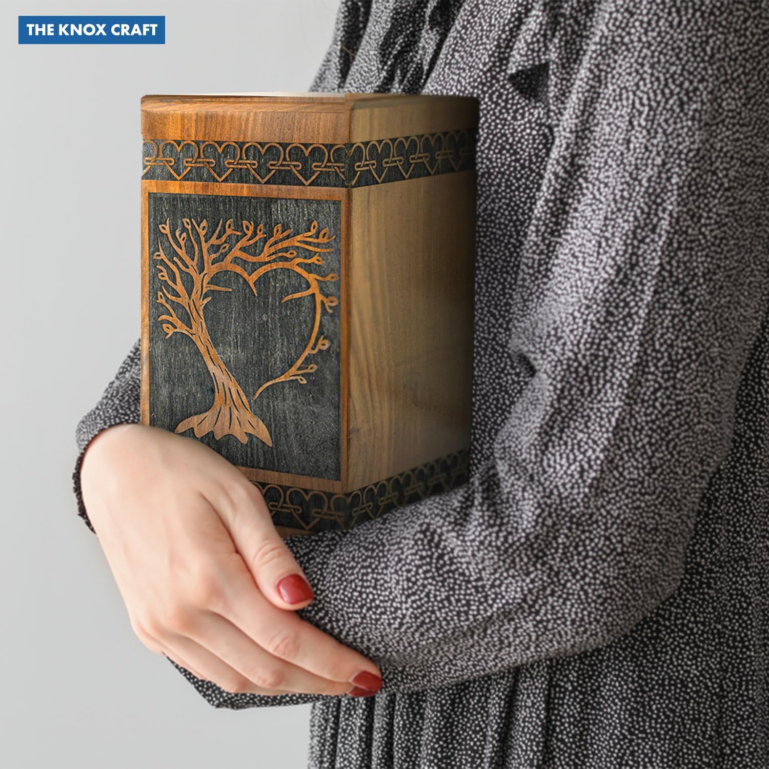 Rosewood Urns for Human Ashes - Tree of Life Wooden Funeral Box