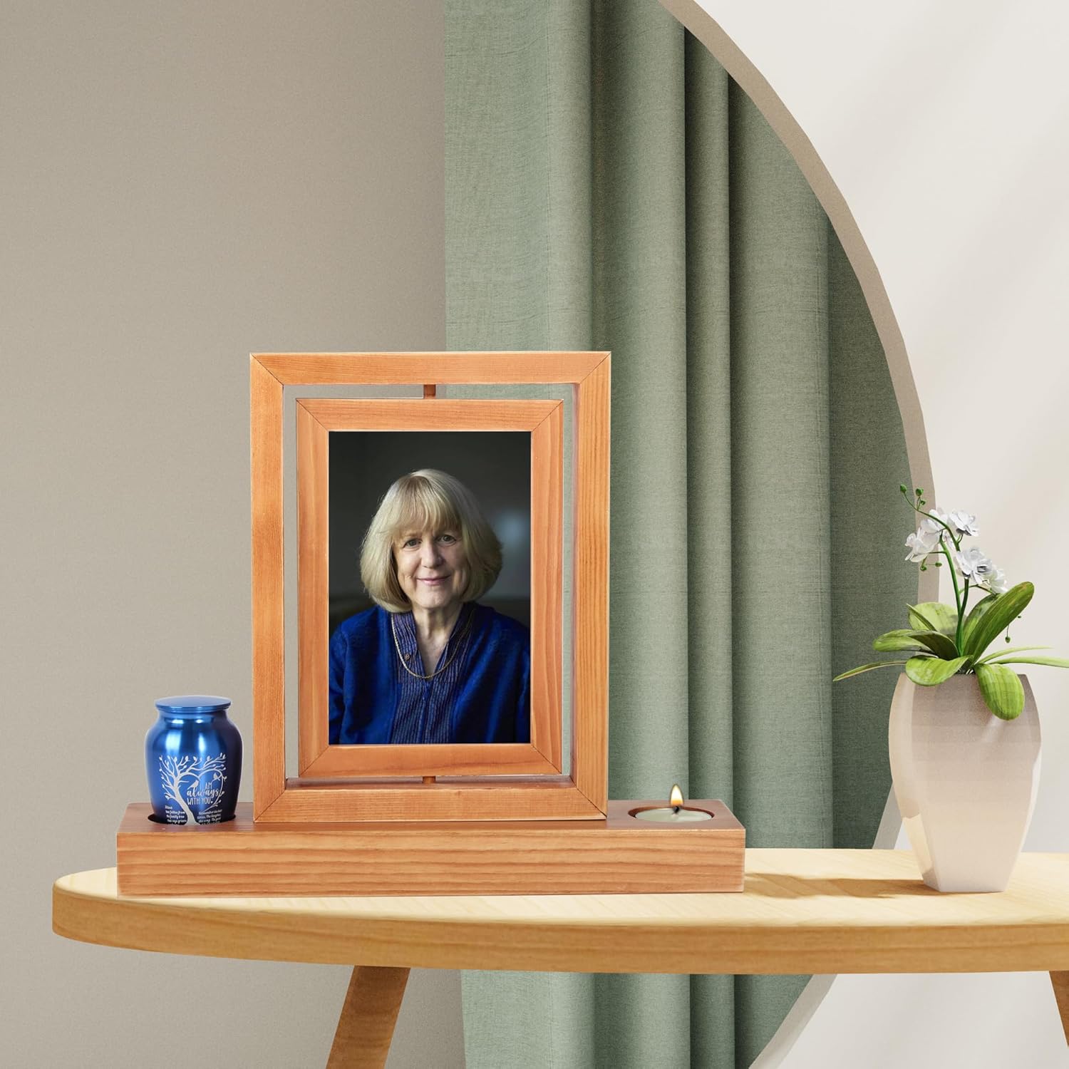 Picture Frame Mini Urn Ashes Memorial with Photo Display Keepsake Urn for Loss of Loved One