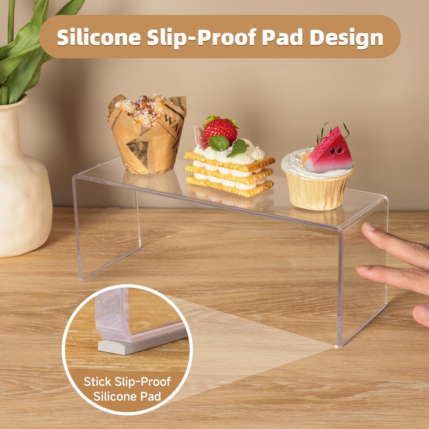 4 Pack Acrylic Risers Display Stand for Home Decor