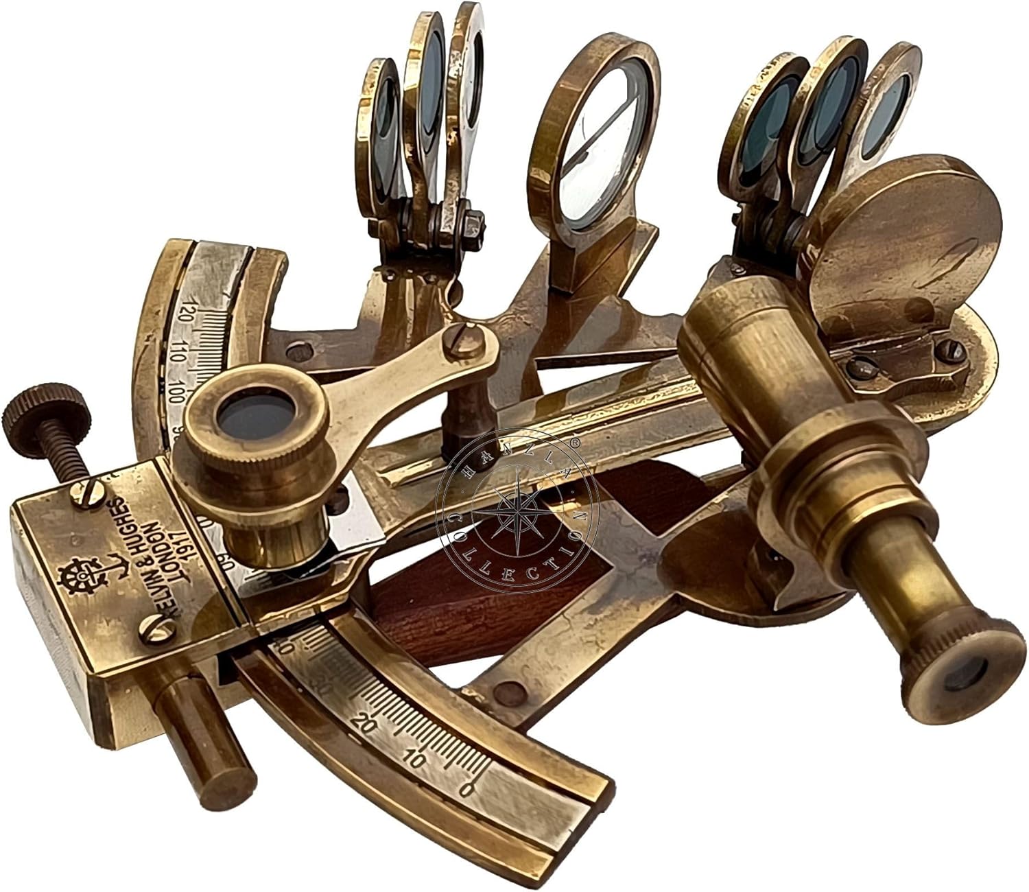 Brass Nautical Sextant with Wooden Box Vintage Gift