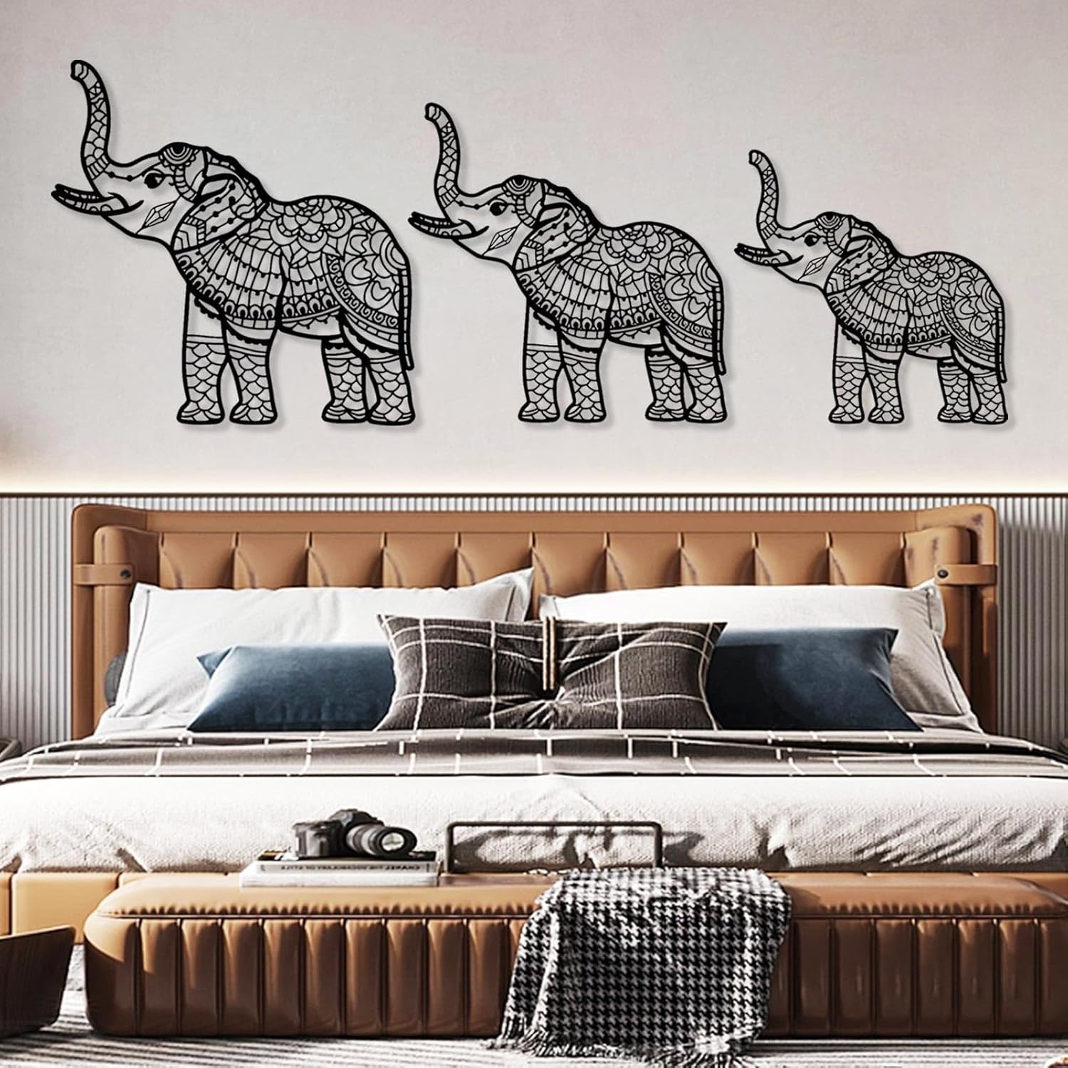 Cadeali Elephant Metal Wall Art Set of 3 1