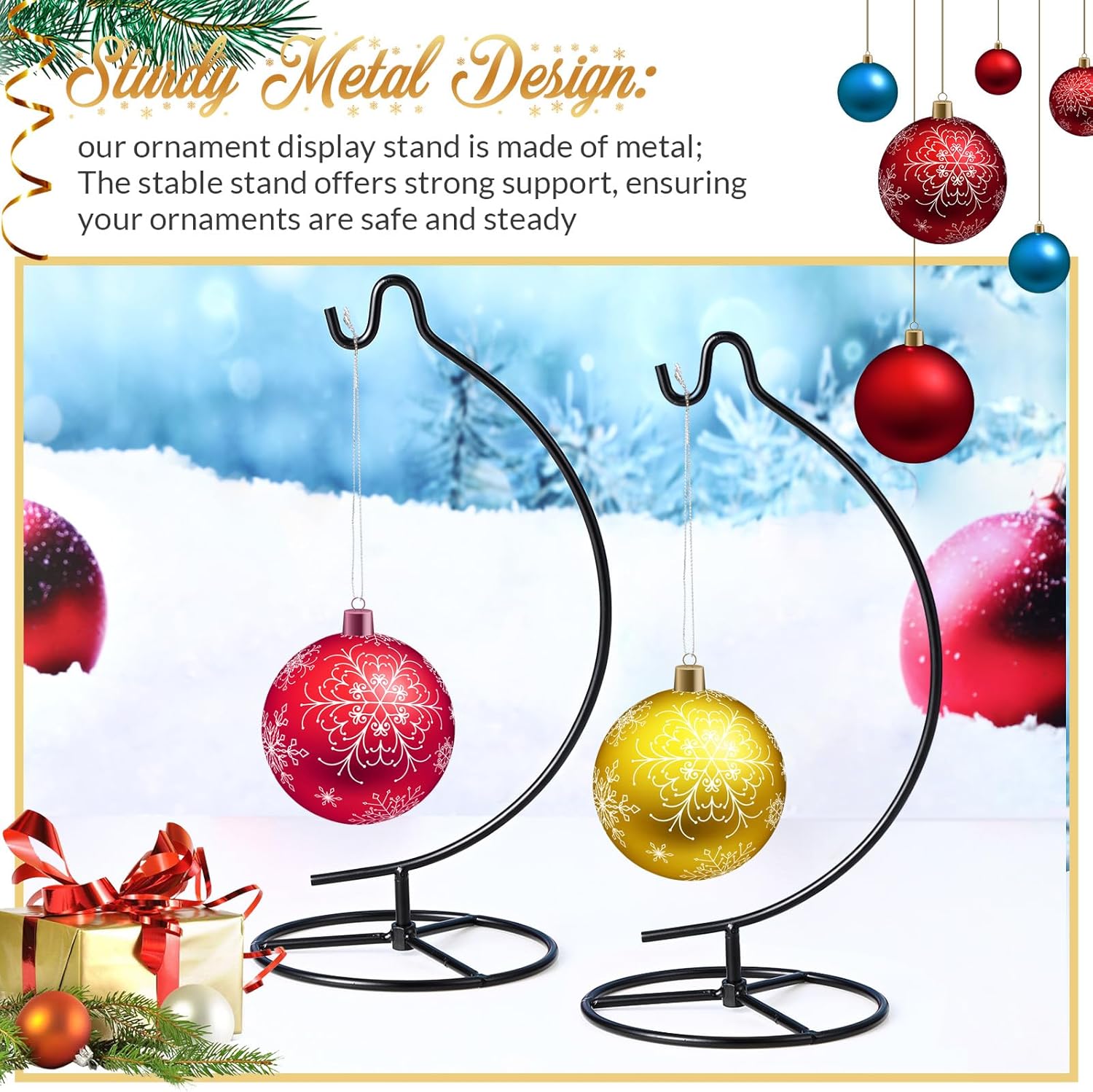 Baderke 2 Pack Ornament Display Stand Hanging Hook