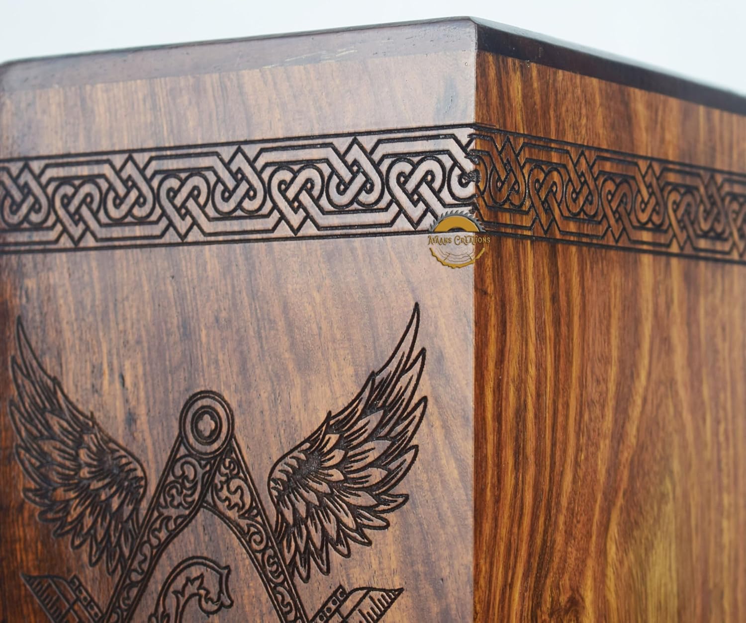 AYAANS Wooden Urn for Human Ashes Decorative Box