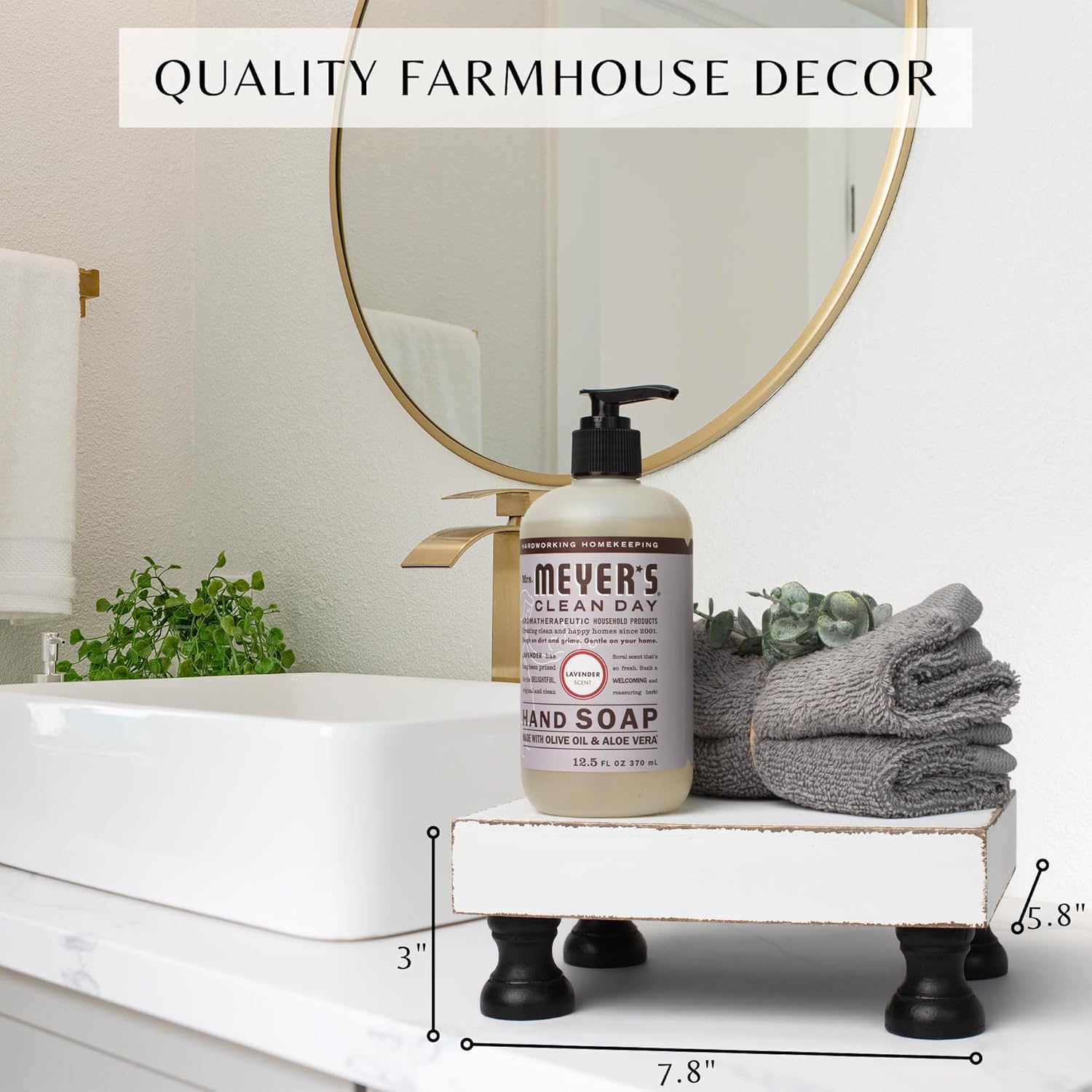 KIBAGA Decorative Wood Riser for Farmhouse Style