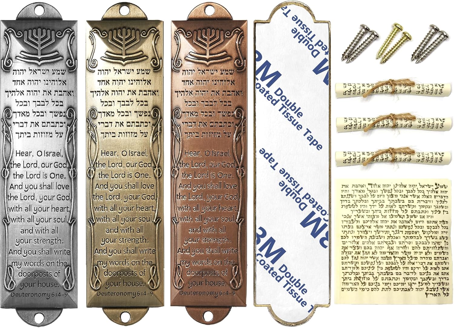CAMATET Mezuzah Scroll Holder 3Pcs Door Hanging Decor
