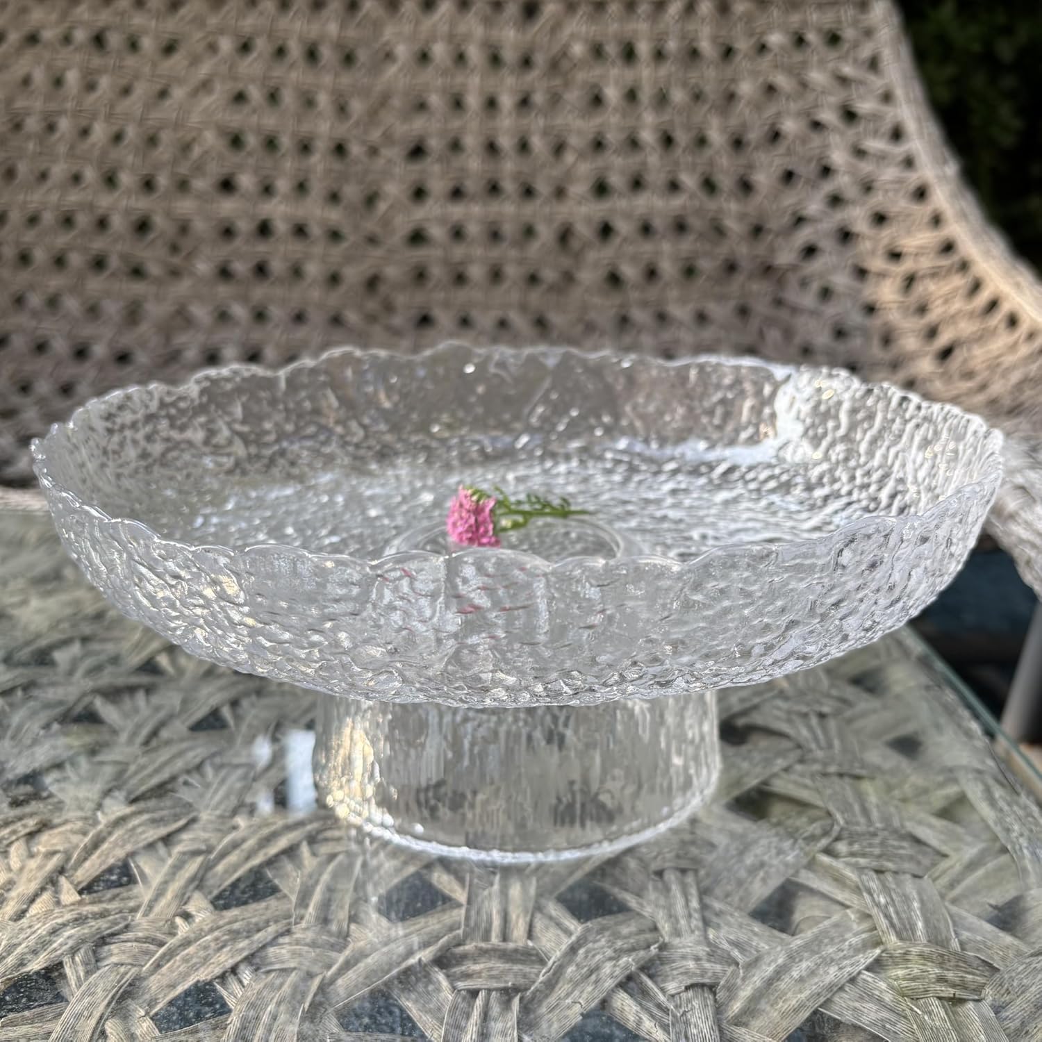 FESTLOVE 10 Inch Clear Glass Fruit Bowl for Home Decor