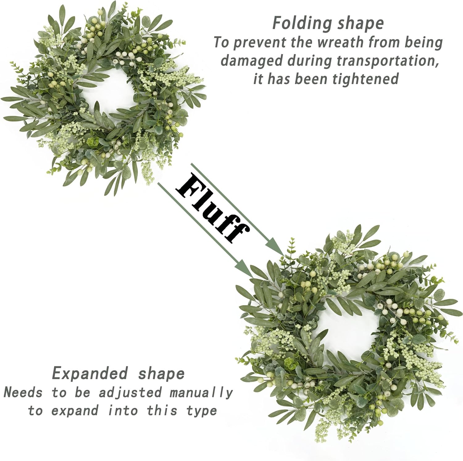 Green Eucalyptus Wreath Front Door Decor