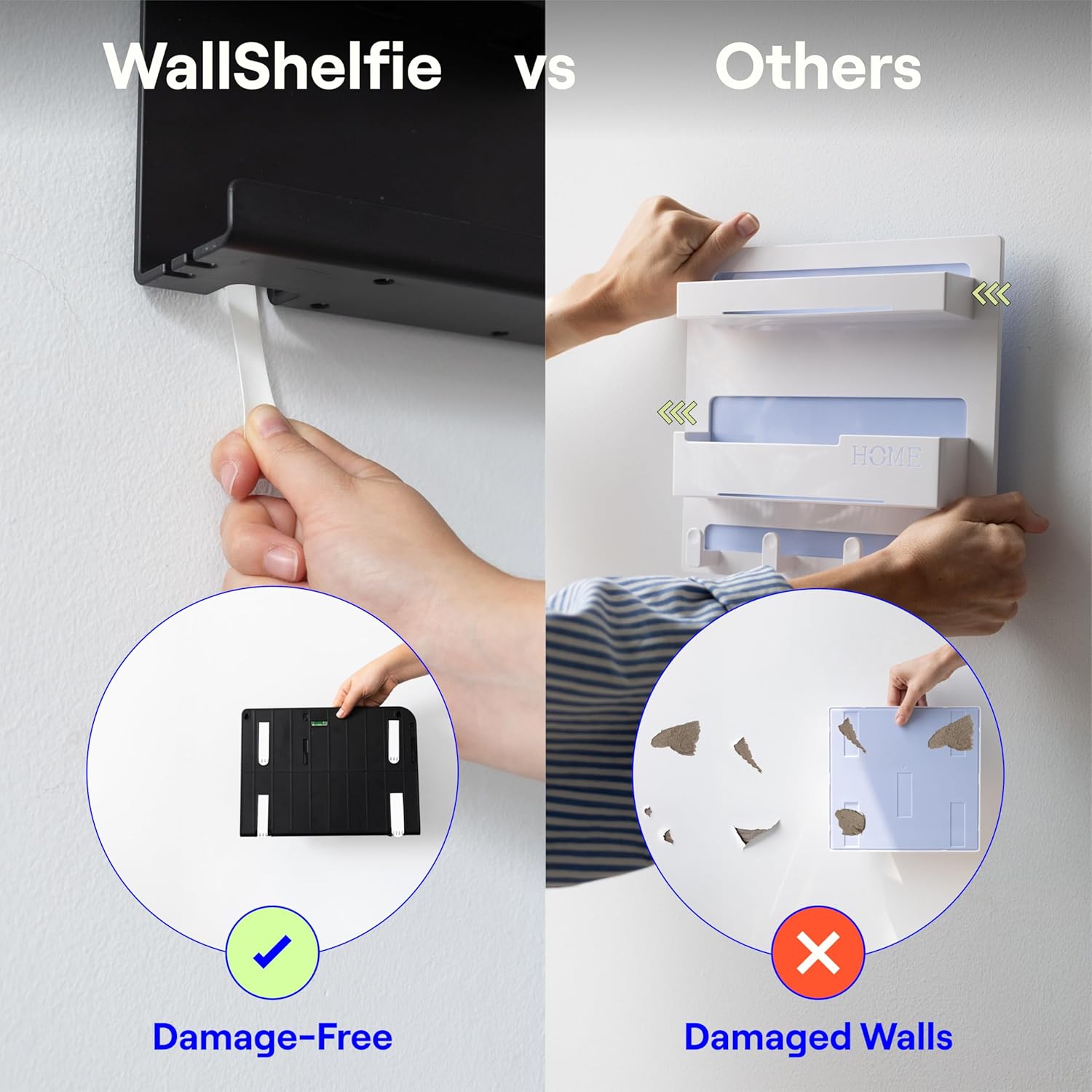 WallShelfie Floating Wall Organizer - Clutter Free Storage