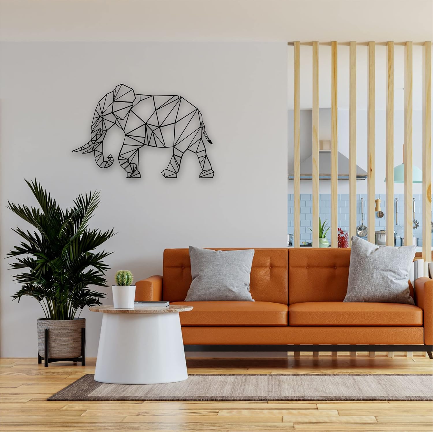 DEKADRON Geometric Metal Elephant Wall Art