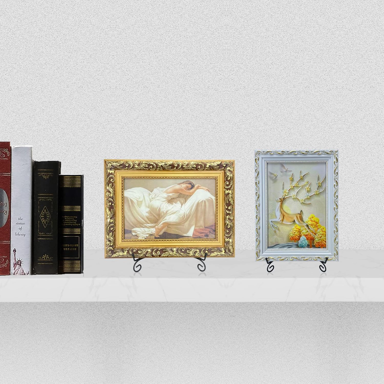 SVENJBB 12 Inch Black Metal Plate Stand for Display