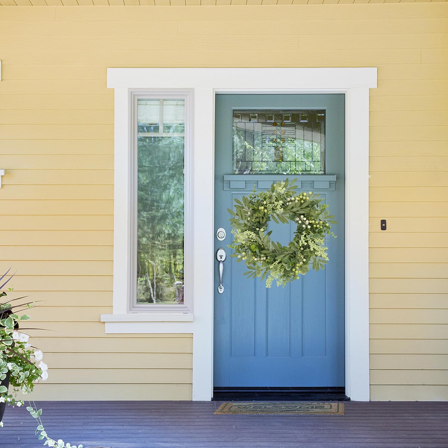 Green Eucalyptus Wreath Front Door Decor