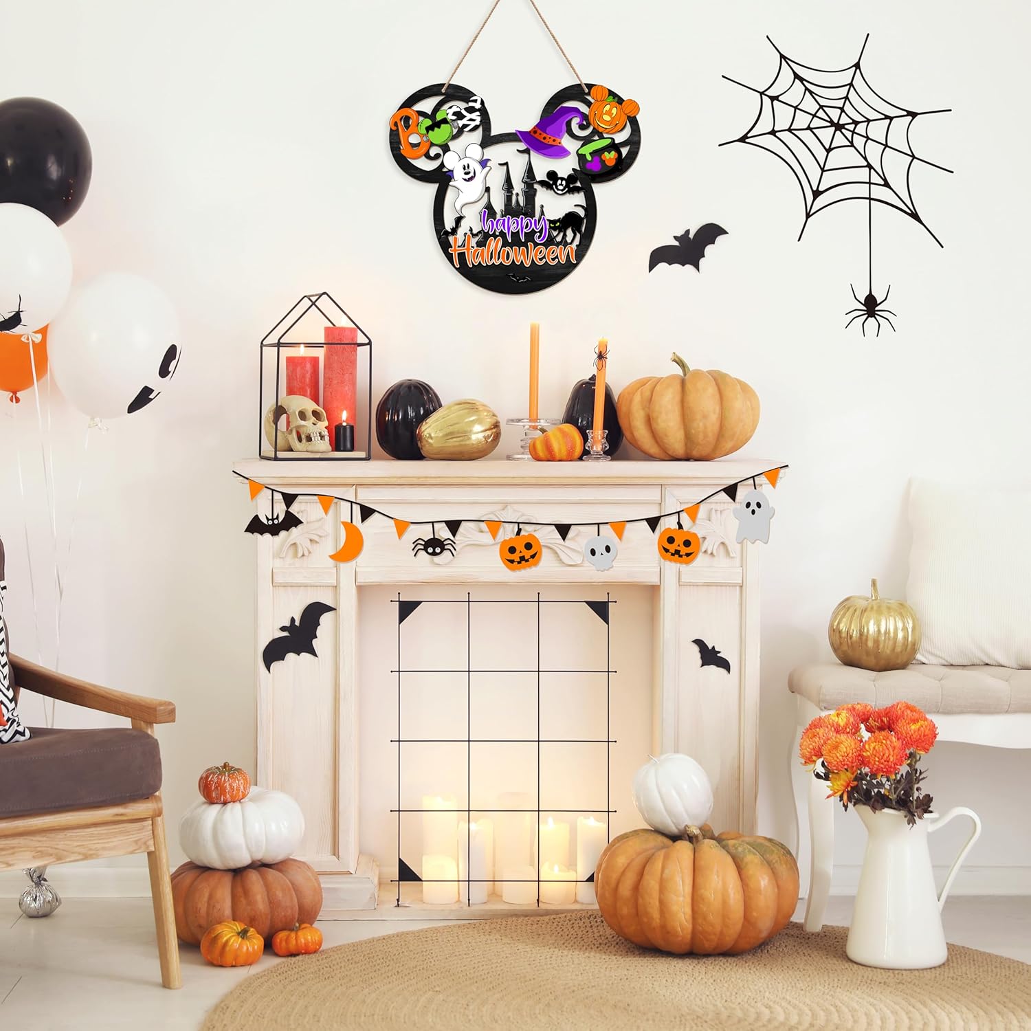 Happy Halloween Door Sign Mouse Shape Decor