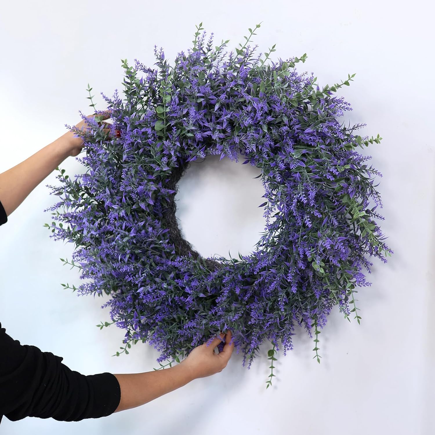 26 Inch Lavender Eucalyptus Wreath for Front Door Decor