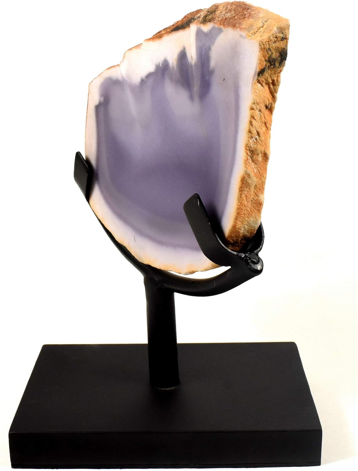 62 Inch Display Stand for Slab Slice Fossil Flat Minerals Black One Arm Two Prong Holder