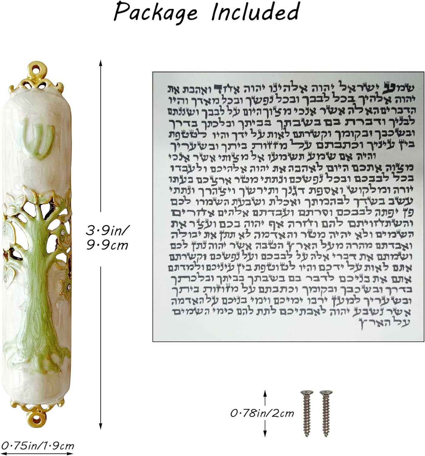 38 Inches Hand Painted Mezuzah with Scroll Included