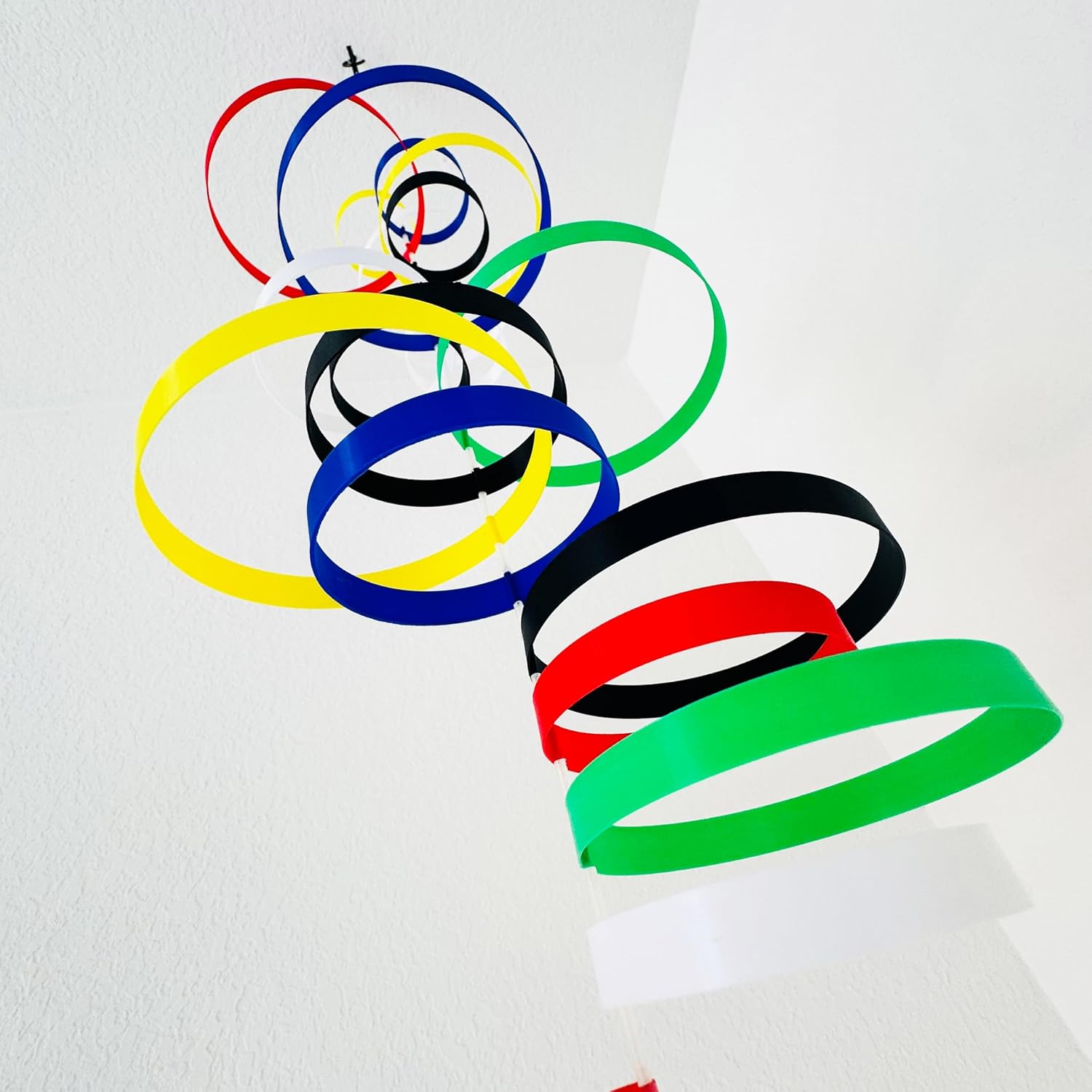 Colorful Whirlwind Hanging Mobile with 36 Vibrant Rings