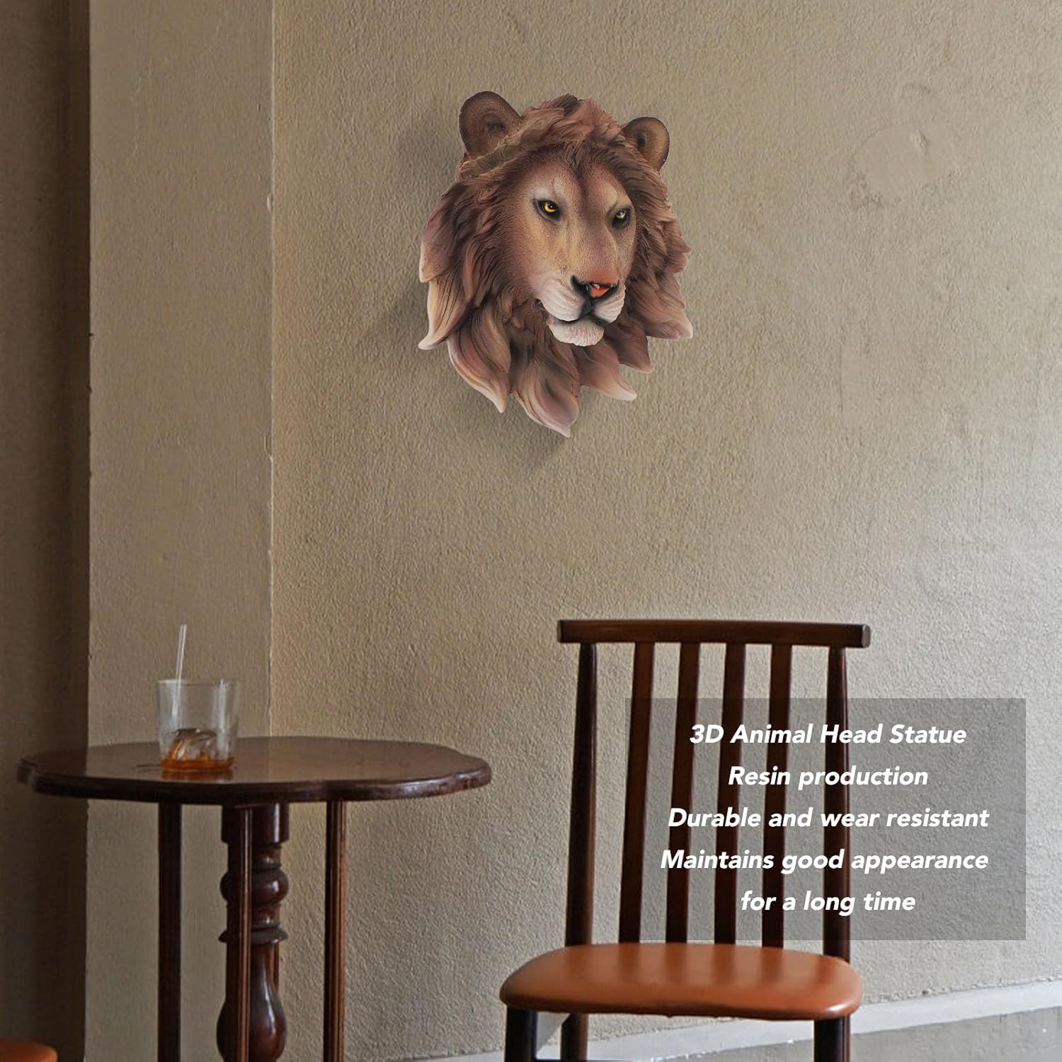 Segrehy 3D Animal Head Resin Wall Sculpture