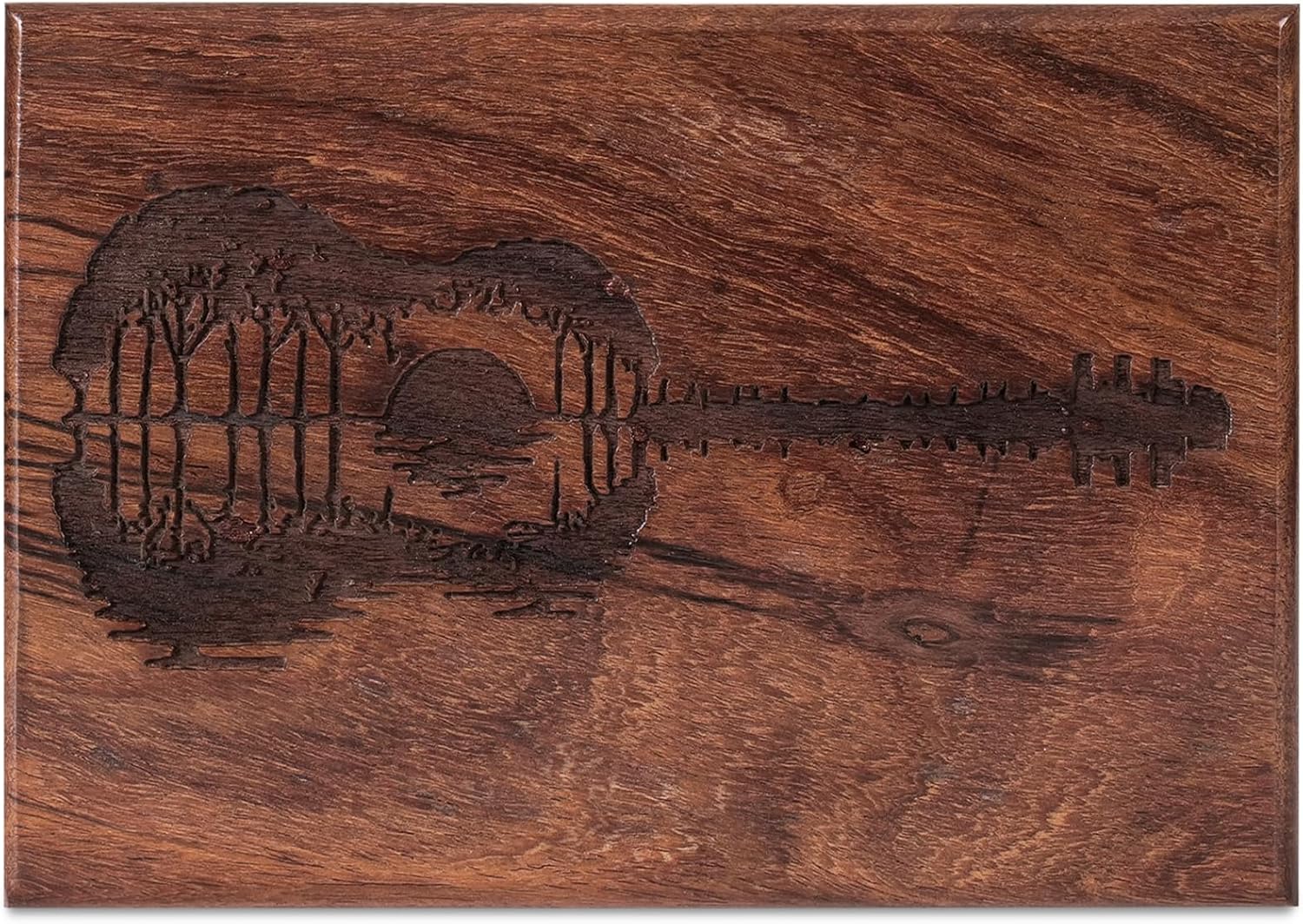 Personalized Rosewood Urns for Human or Pet Ashes Guitar Engraved Cremation Urn