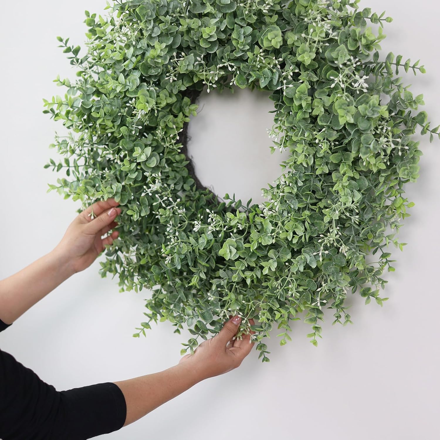 26 Artificial Eucalyptus Wreath with White Seeds