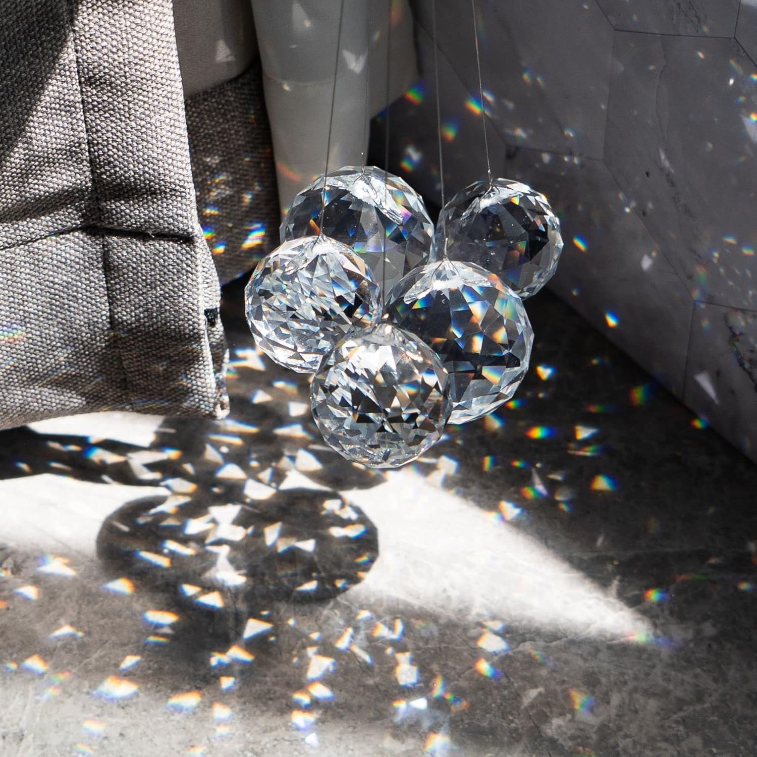 Clear Crystal Ball Suncatcher 20Pcs 40mm Feng Shui Decoration
