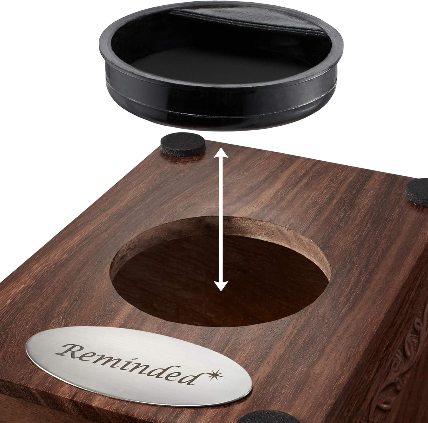 Reminded Rosewood Urn Box with Velvet Bag - Small