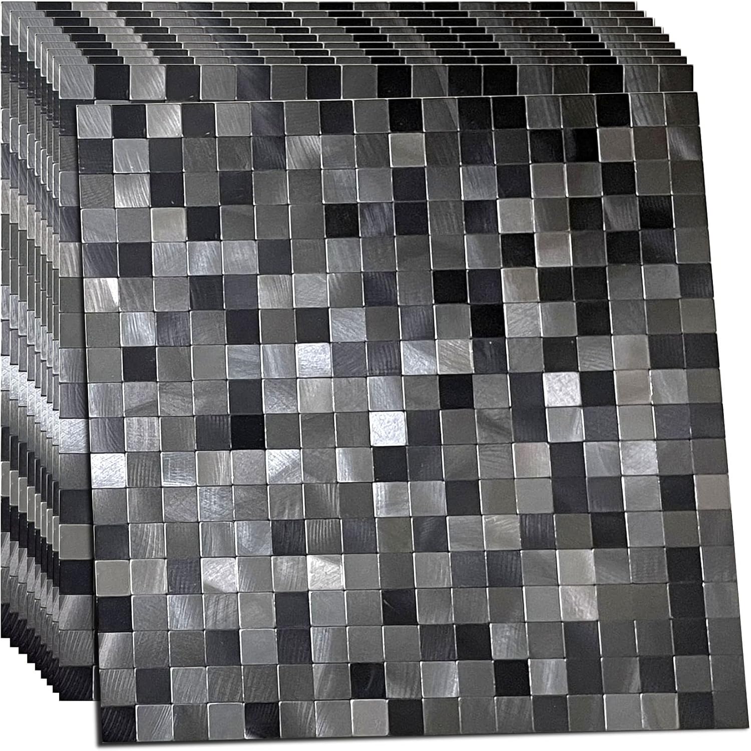 XUANINY 10-Piece Self-Adhesive Metal Backsplash
