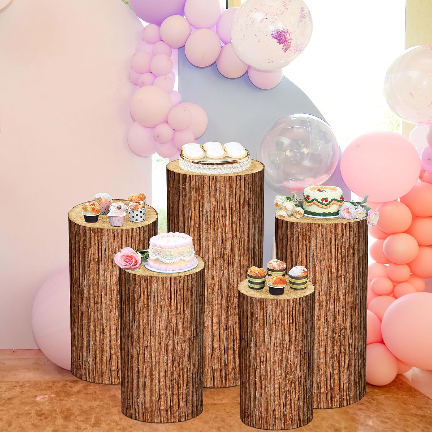 5 Pcs Party Cylinder Stand Covers Spandex