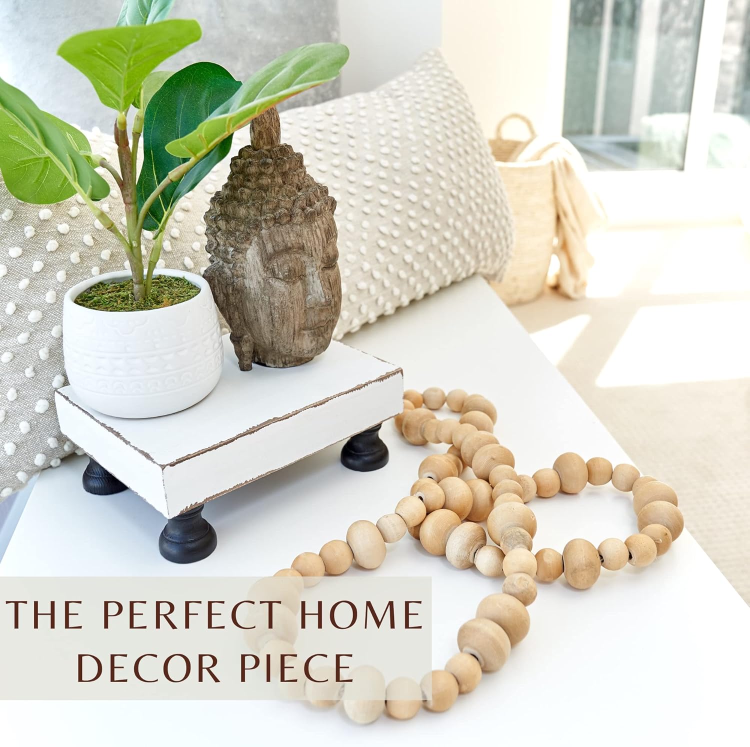 KIBAGA Decorative Wood Riser for Farmhouse Style