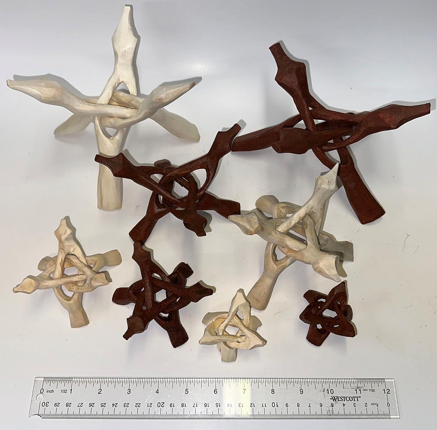 Wood Tripod Stand with Stained Abalone Shell and Smudge Crystal Ball