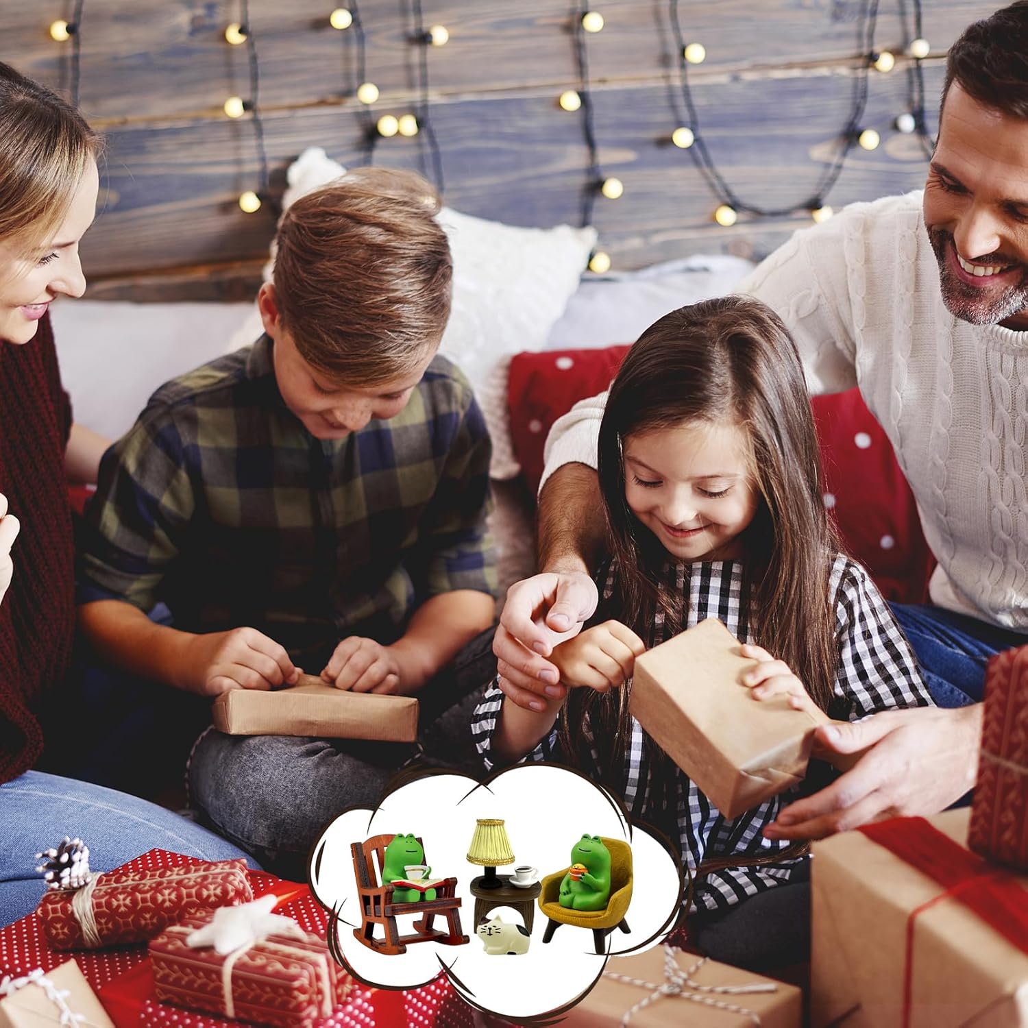 Miniature Frog Figurines Set Cute Decor for Desk and Home