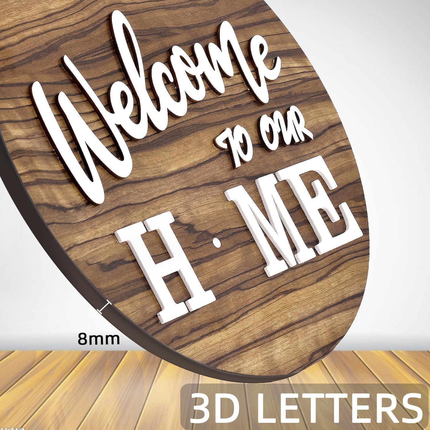 Interchangeable Welcome Home Sign with Seasonal Wreaths and 21 Icons