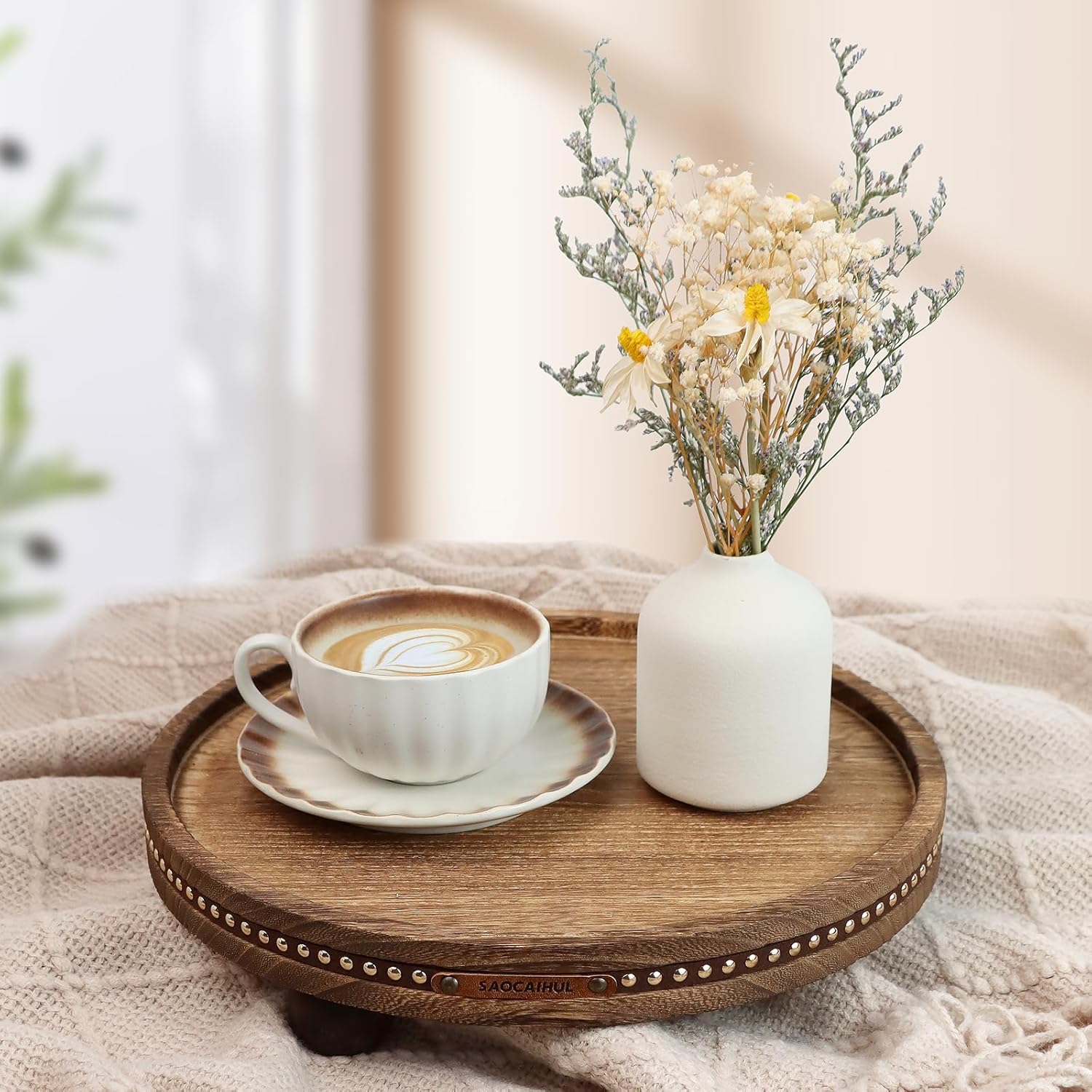 Wooden Decorative Round Tray 1181 Inch Home Decor
