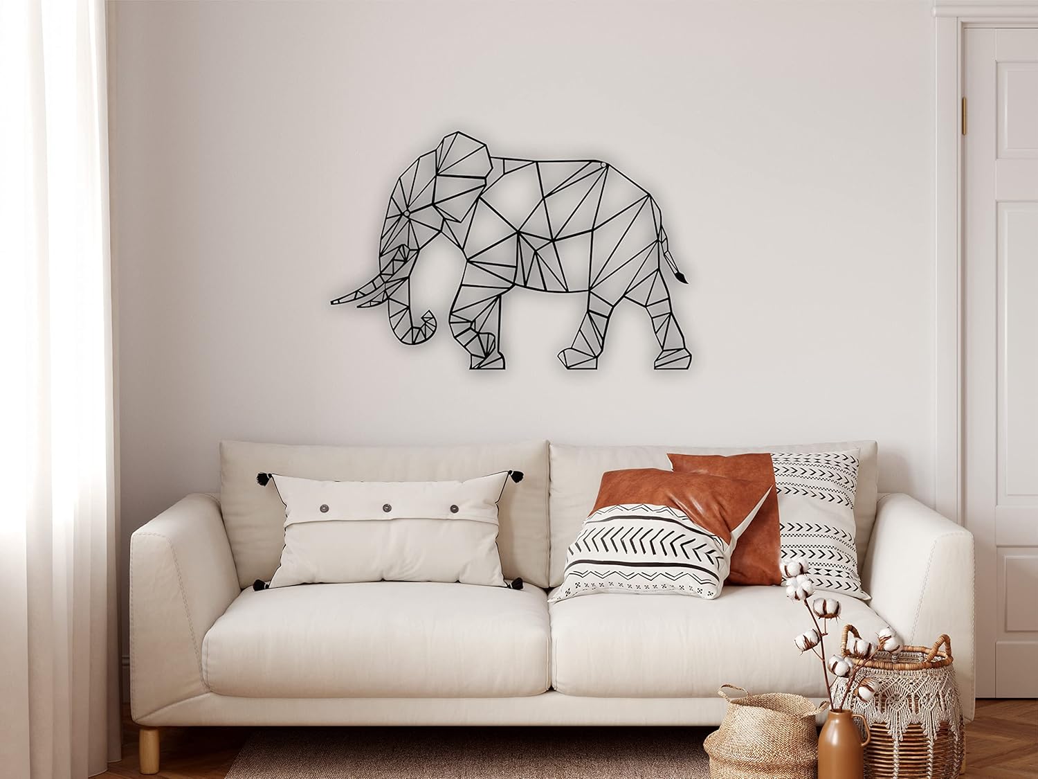 DEKADRON Geometric Metal Elephant Wall Art