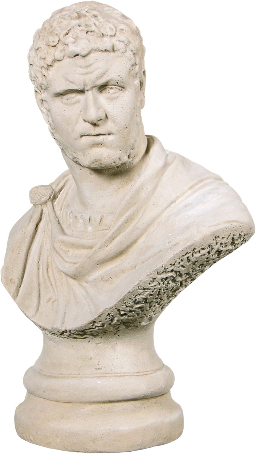 Design Toscano Caracalla Roman Emperor Sculptural Bust Antique Stone