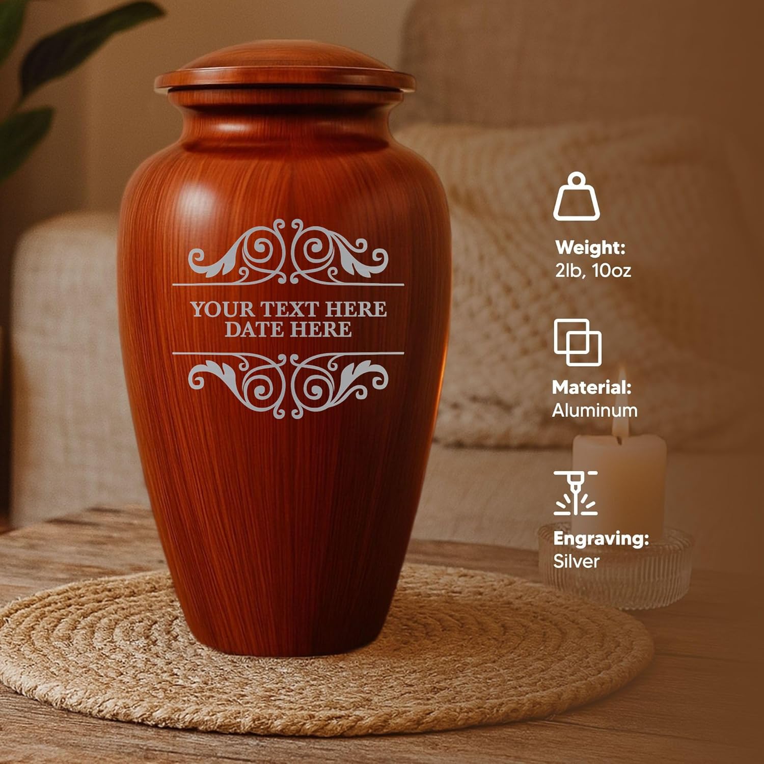 Custom Cremation Urn with Painted Wood Finish