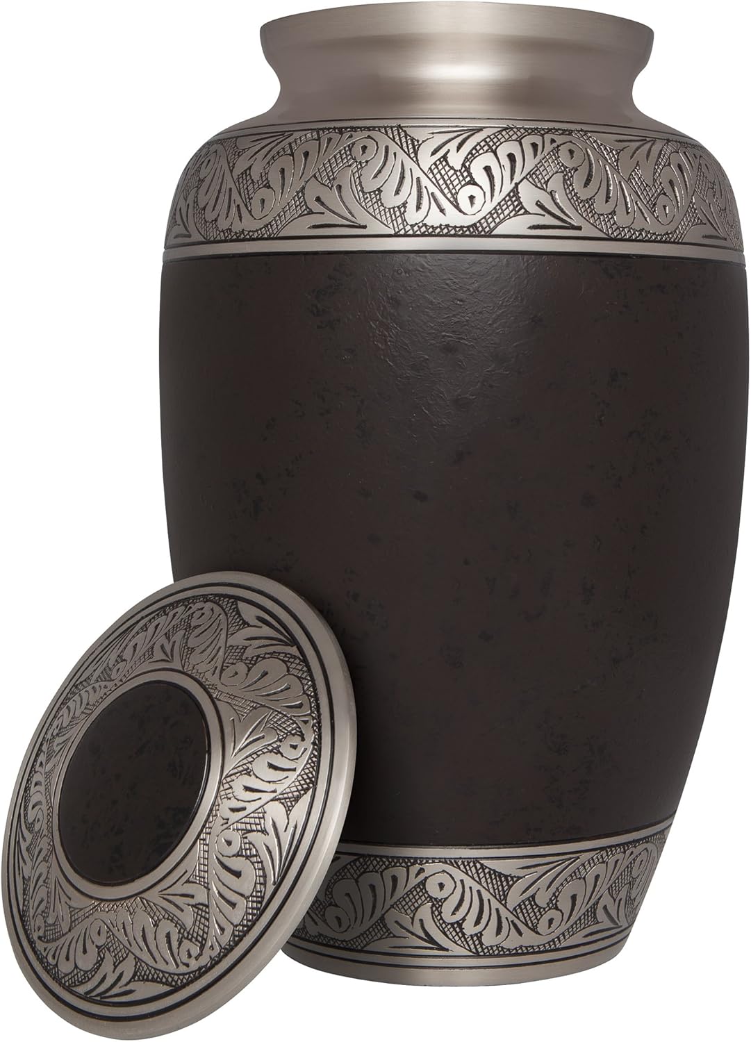 Brown Funeral Urn by Liliane Memorials - Handmade Brass Cremation Urn for Human Ashes